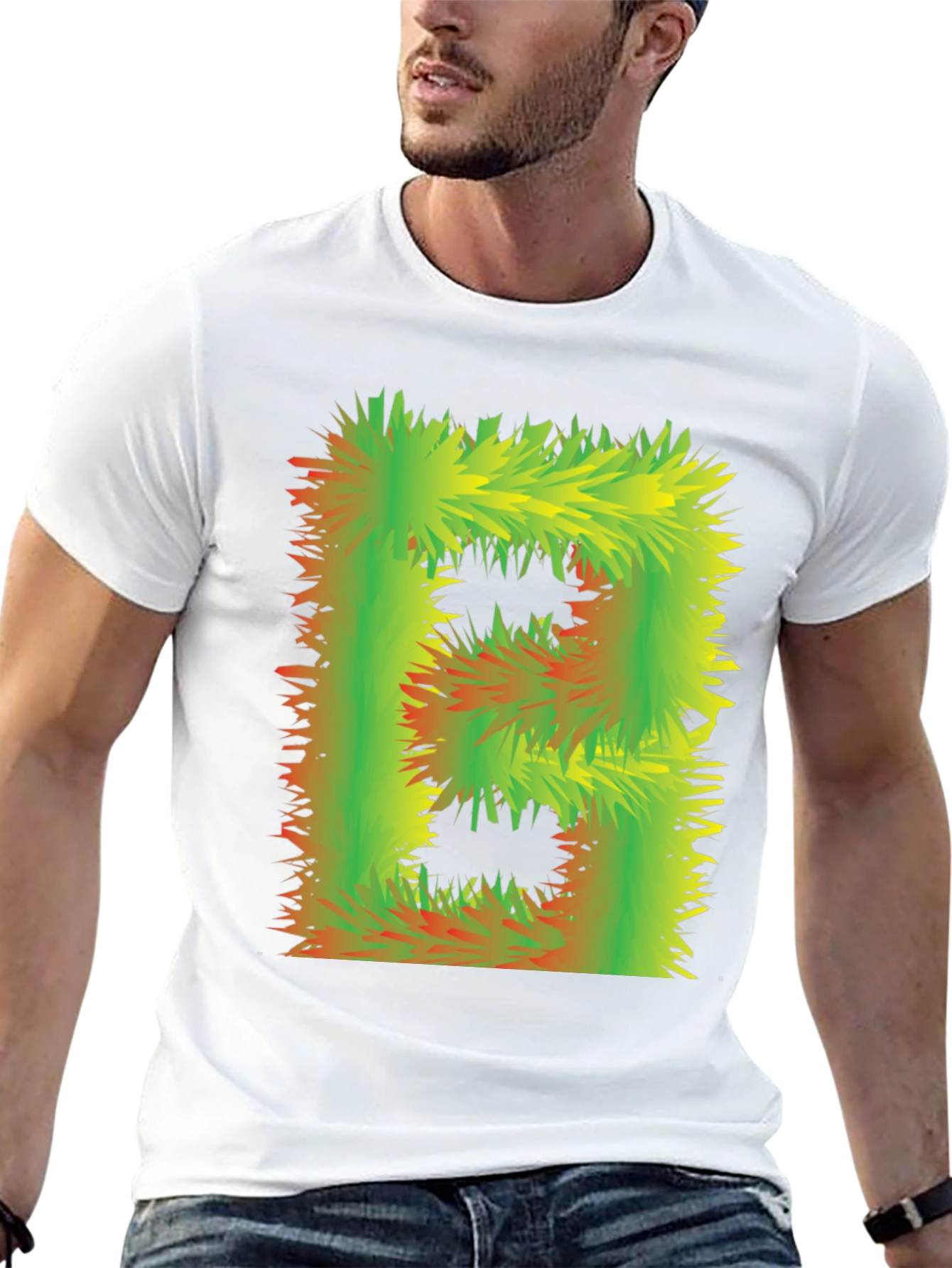 Abstract Furry Letter T-Shirt