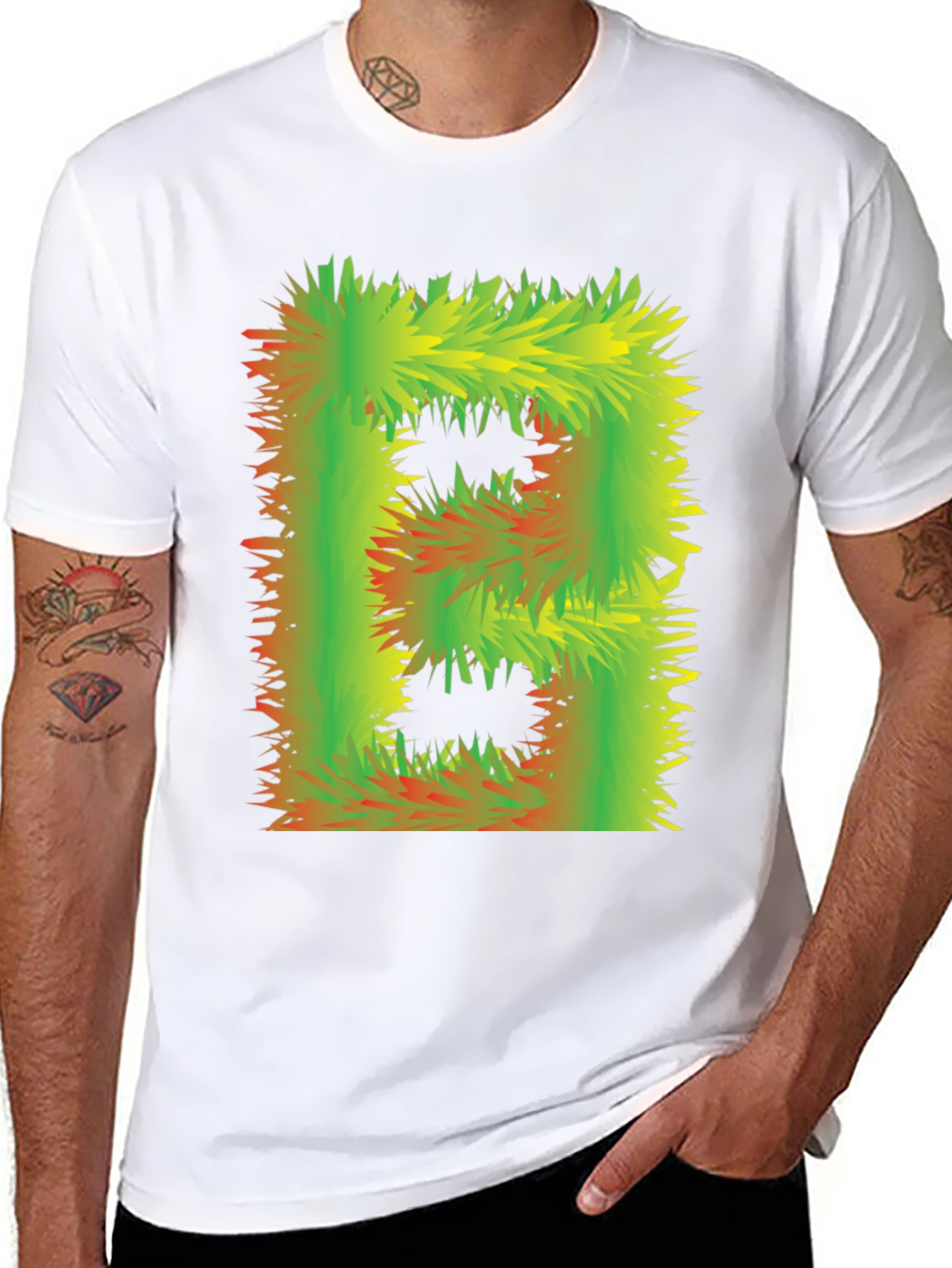 Abstract Furry Letter T-Shirt