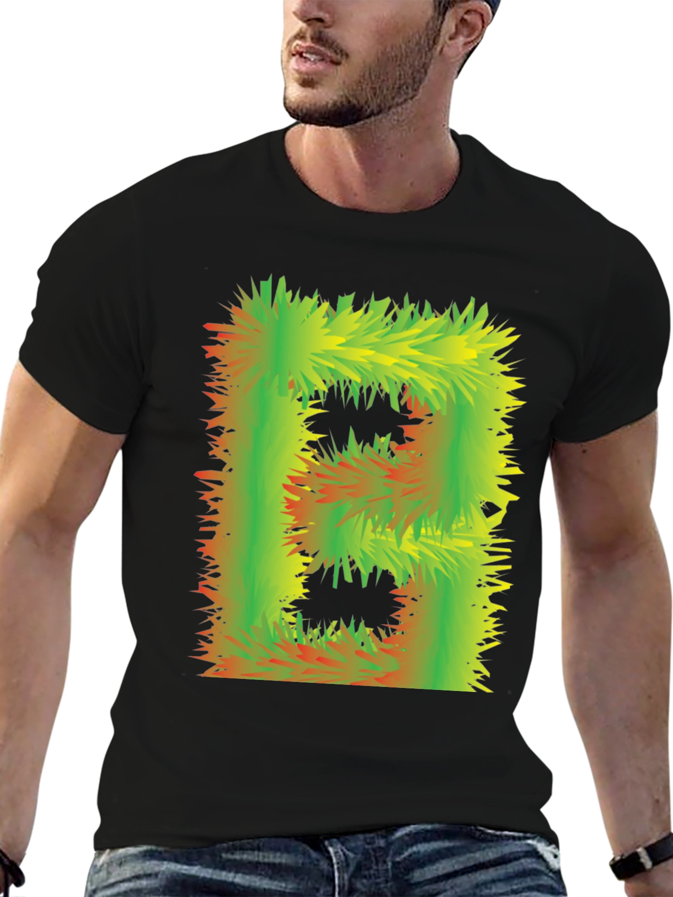 Abstract Furry Letter T-Shirt