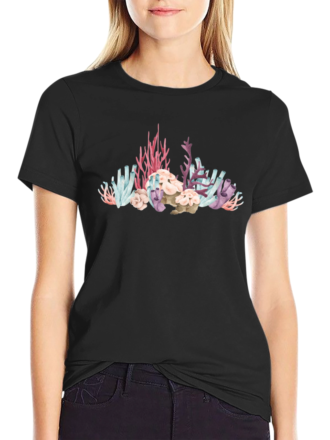 Coral Reef Graphic Black T-Shirt