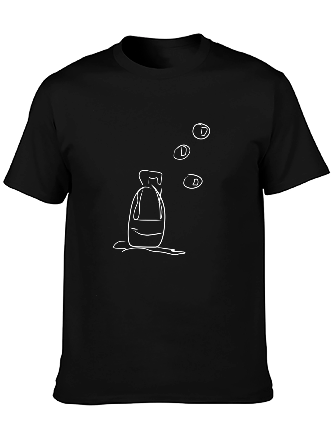Abstract Bottle Design Black T-Shirt