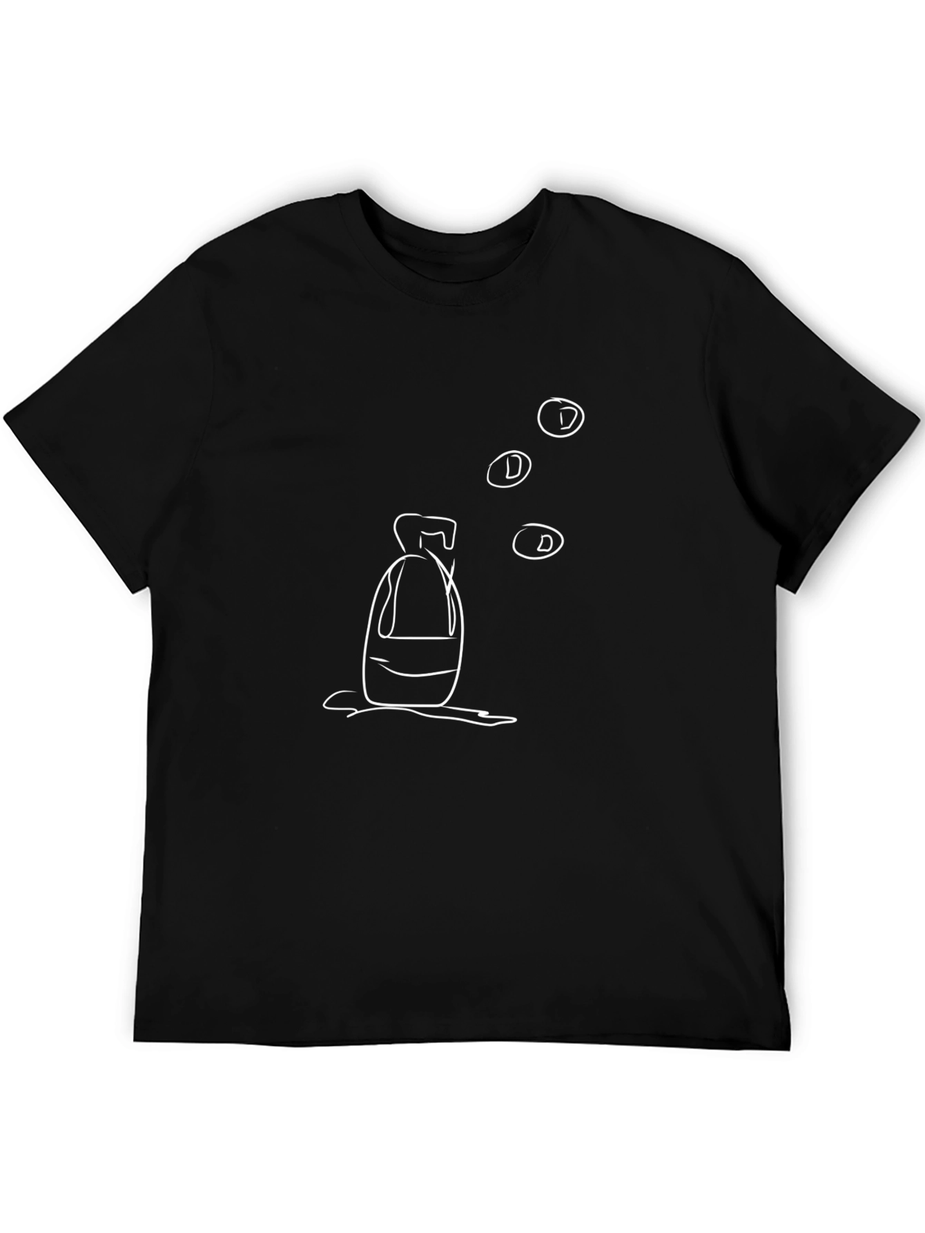 Abstract Bottle Design Black T-Shirt