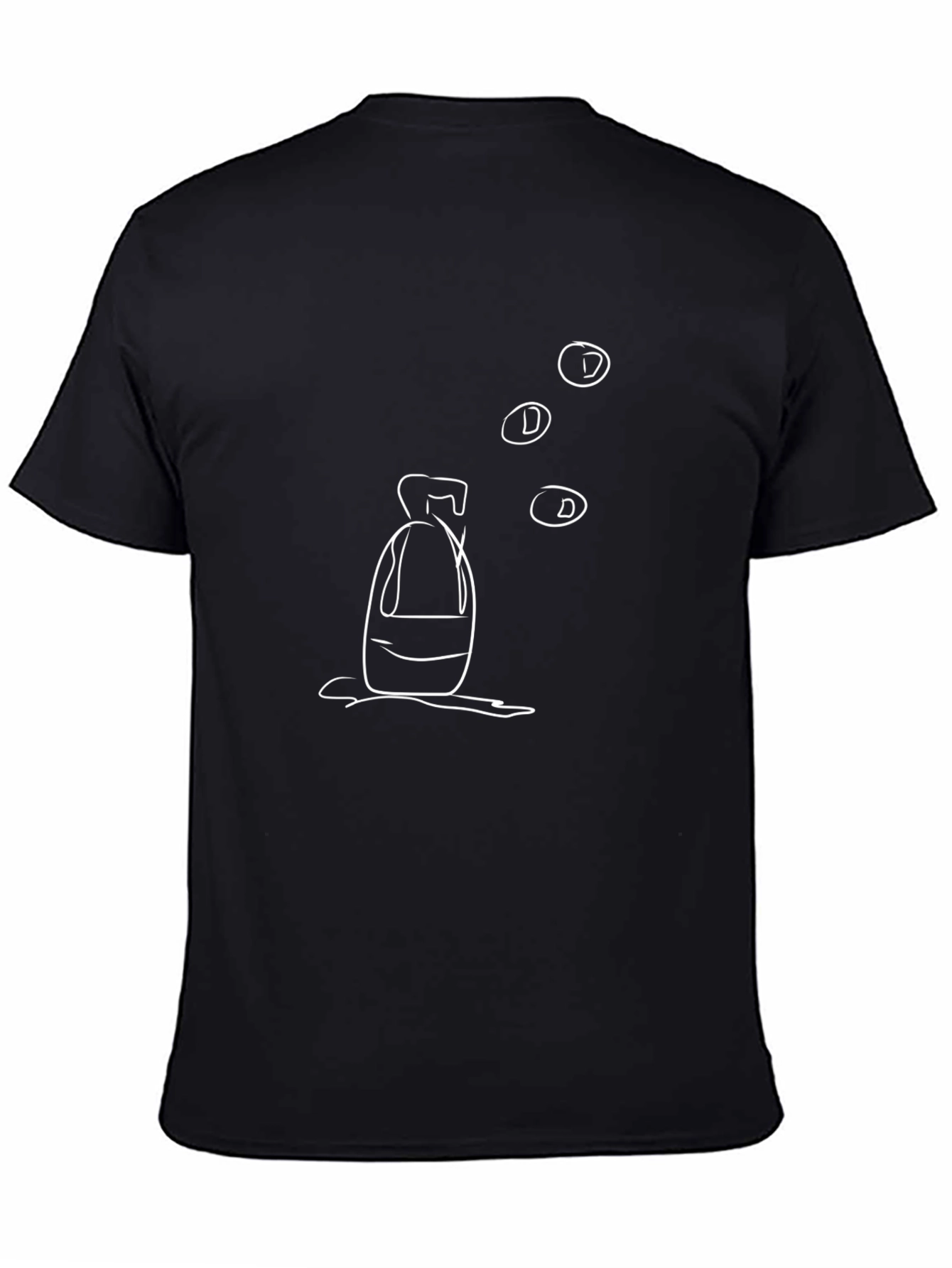 Abstract Bottle Design Black T-Shirt