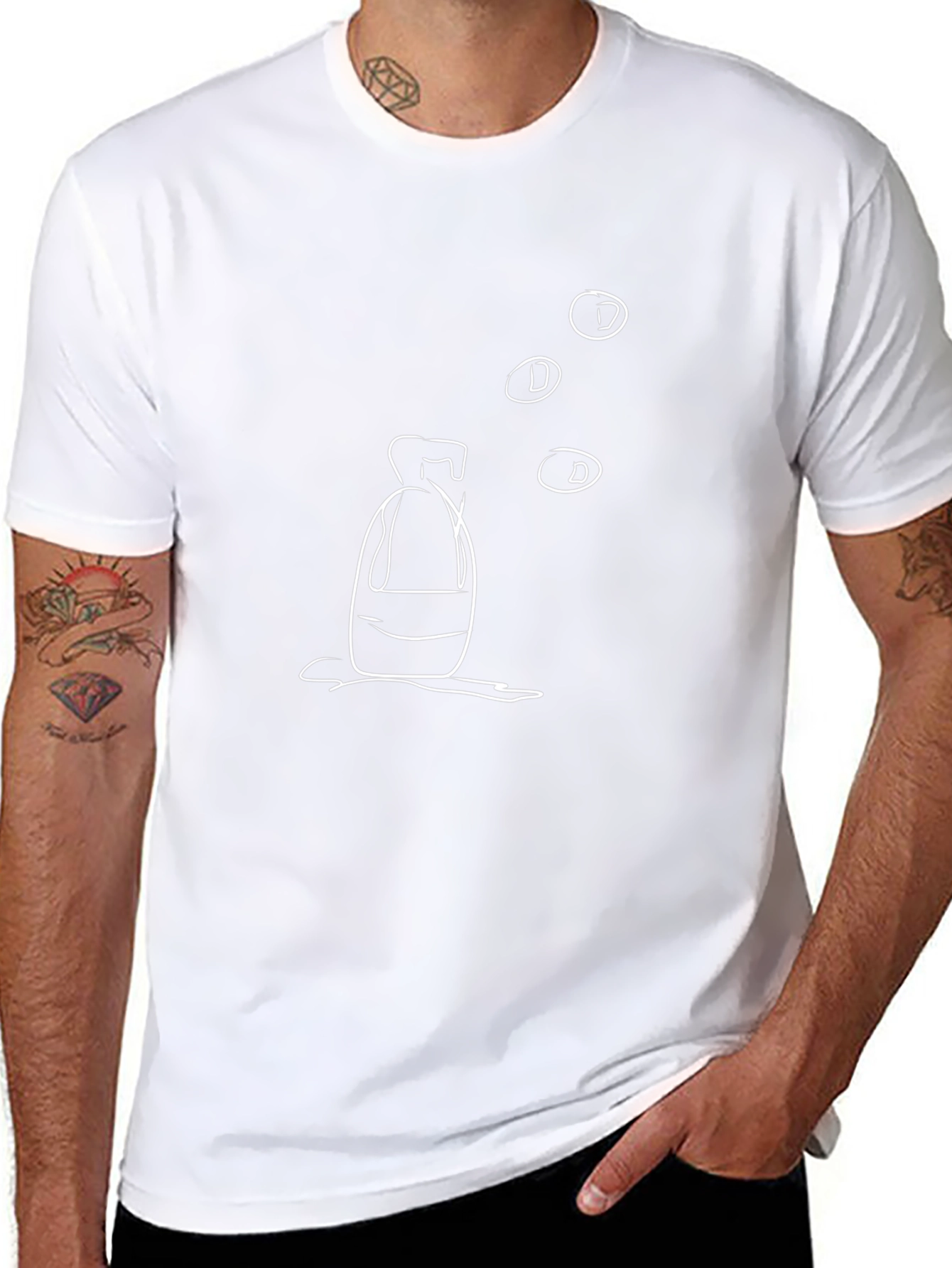 Abstract Bottle Design Black T-Shirt