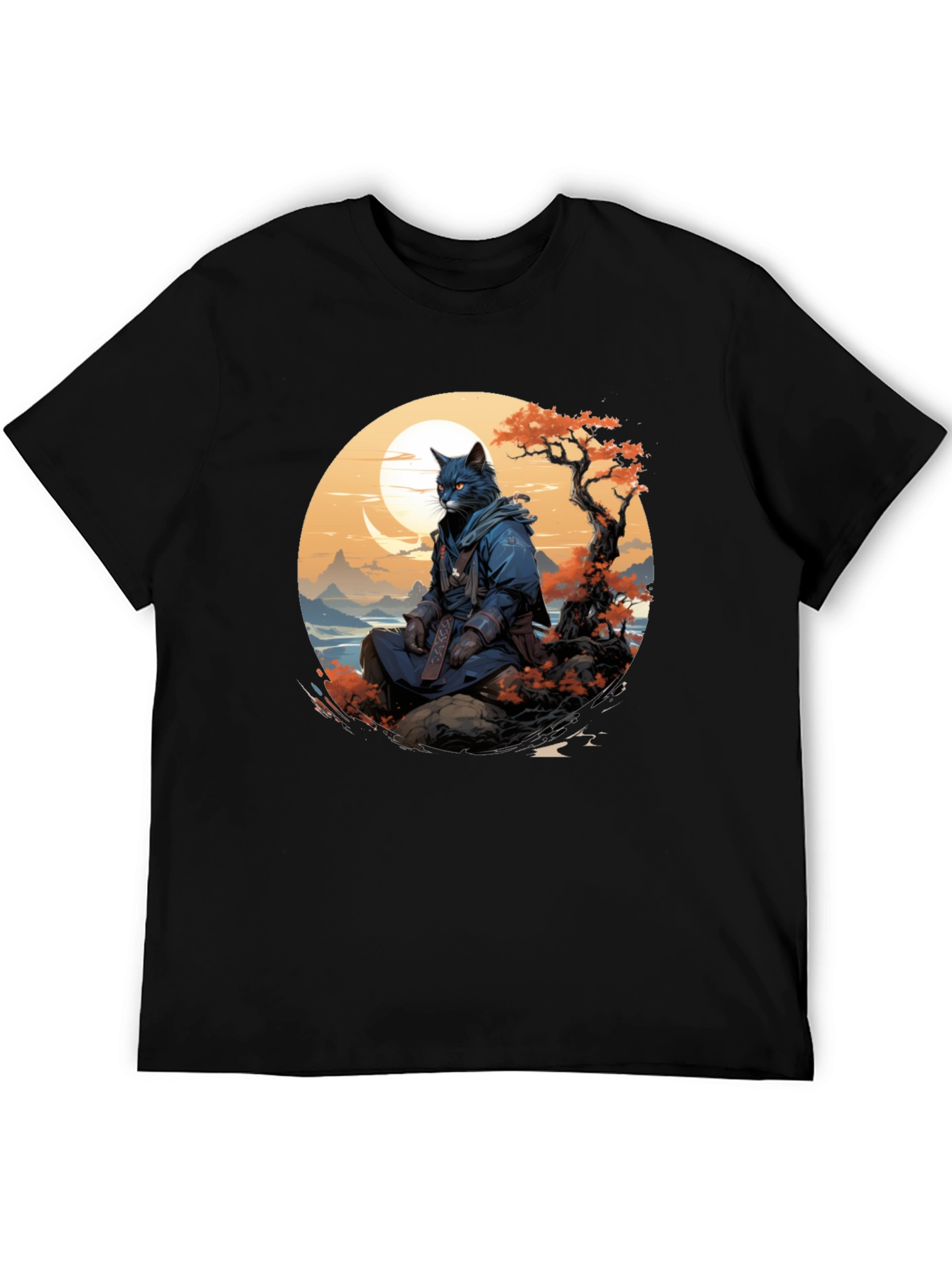 Samurai Cat T-Shirt - Unique Graphic Tee