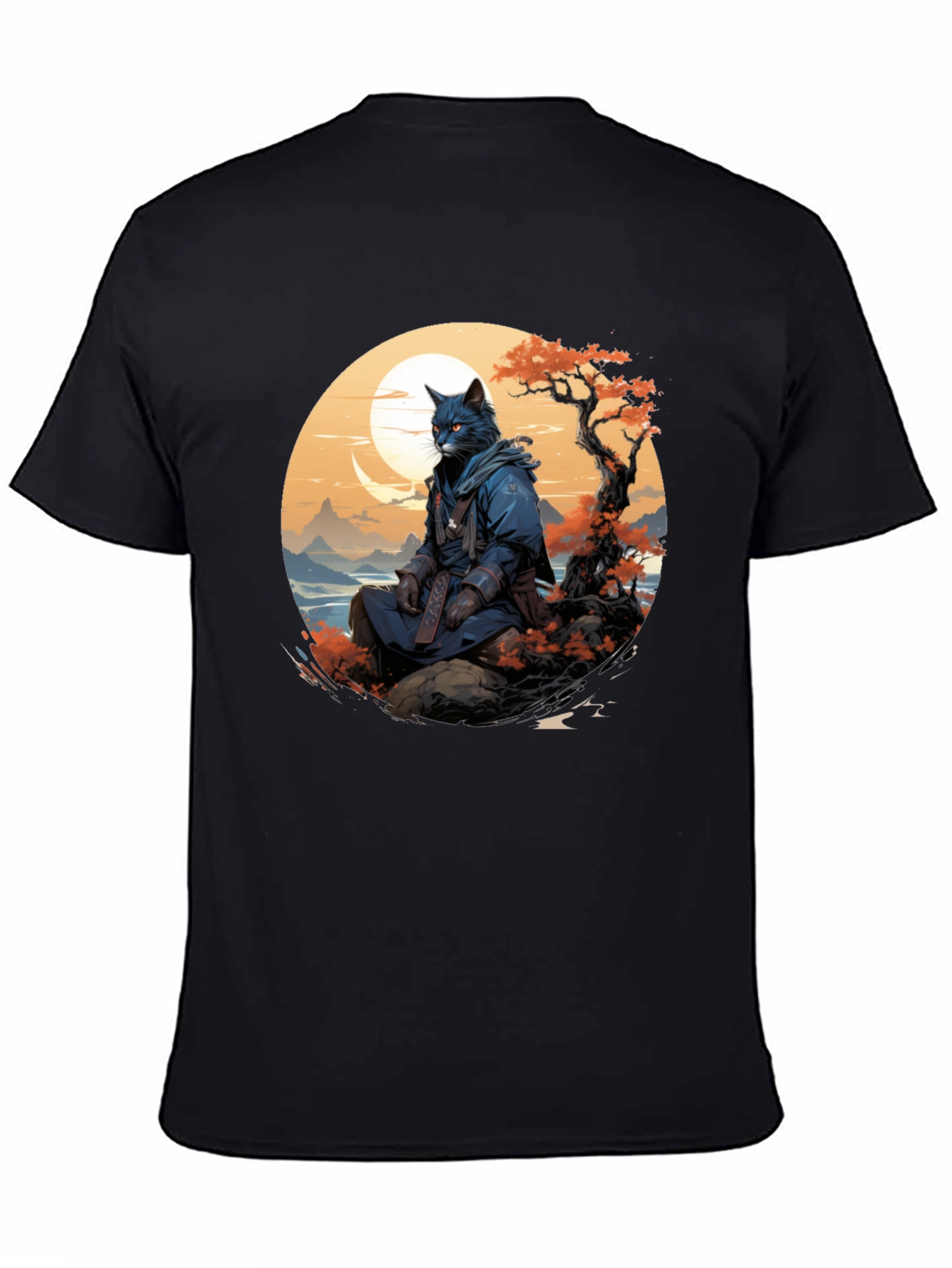 Samurai Cat T-Shirt - Unique Graphic Tee