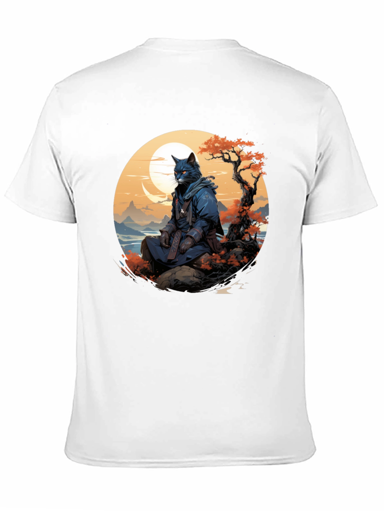 Samurai Cat T-Shirt - Unique Graphic Tee