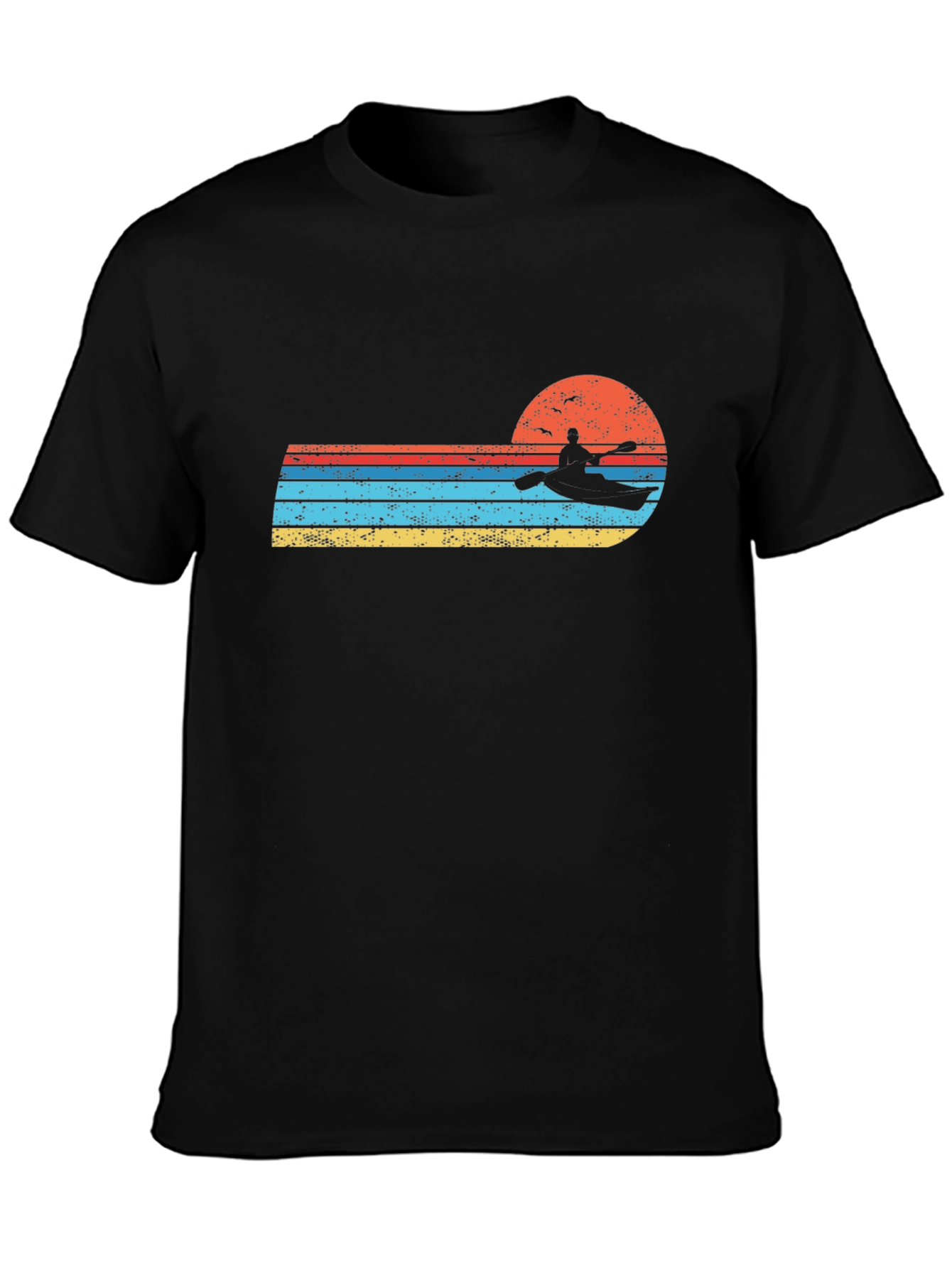 Retro Kayak Sunset Graphic Tee