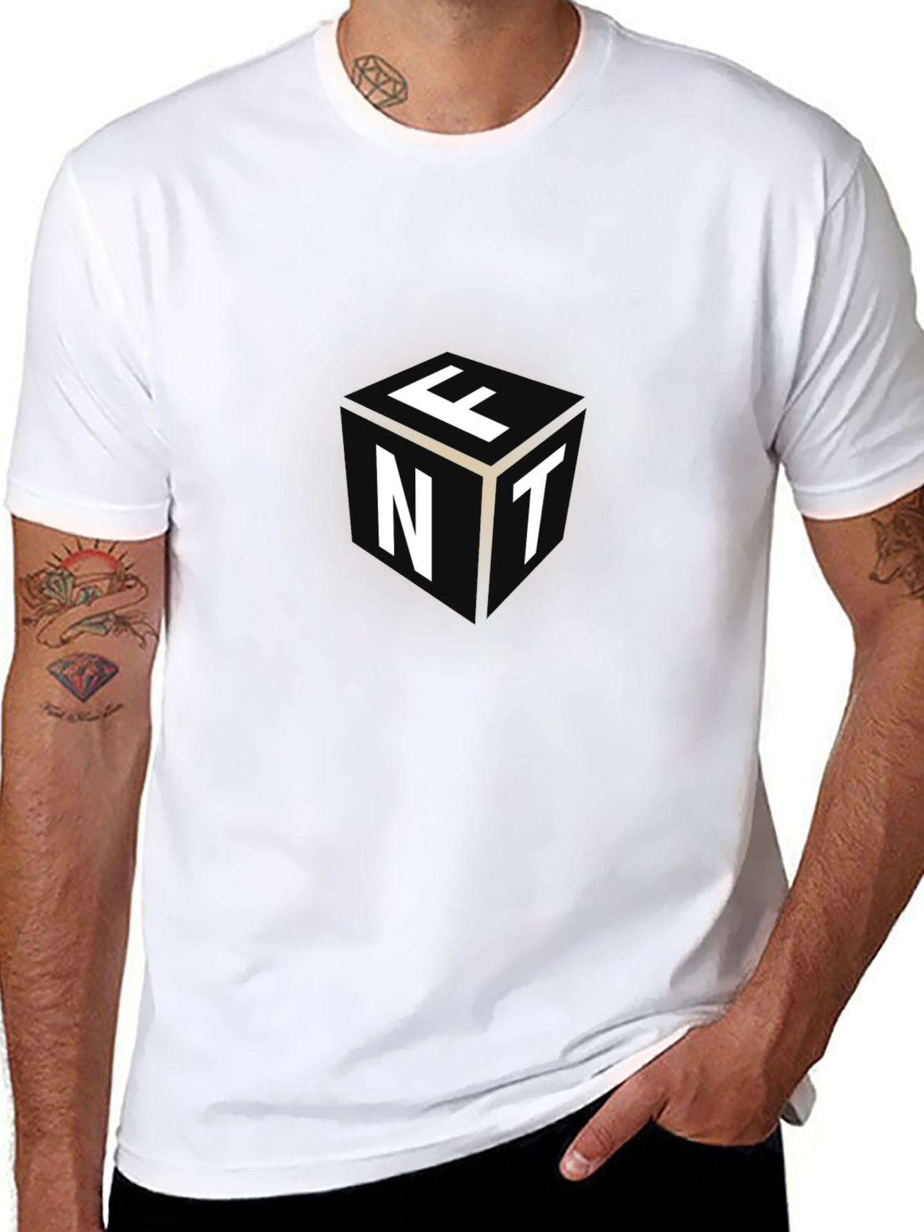 Cube Letter Graphic Black Tee