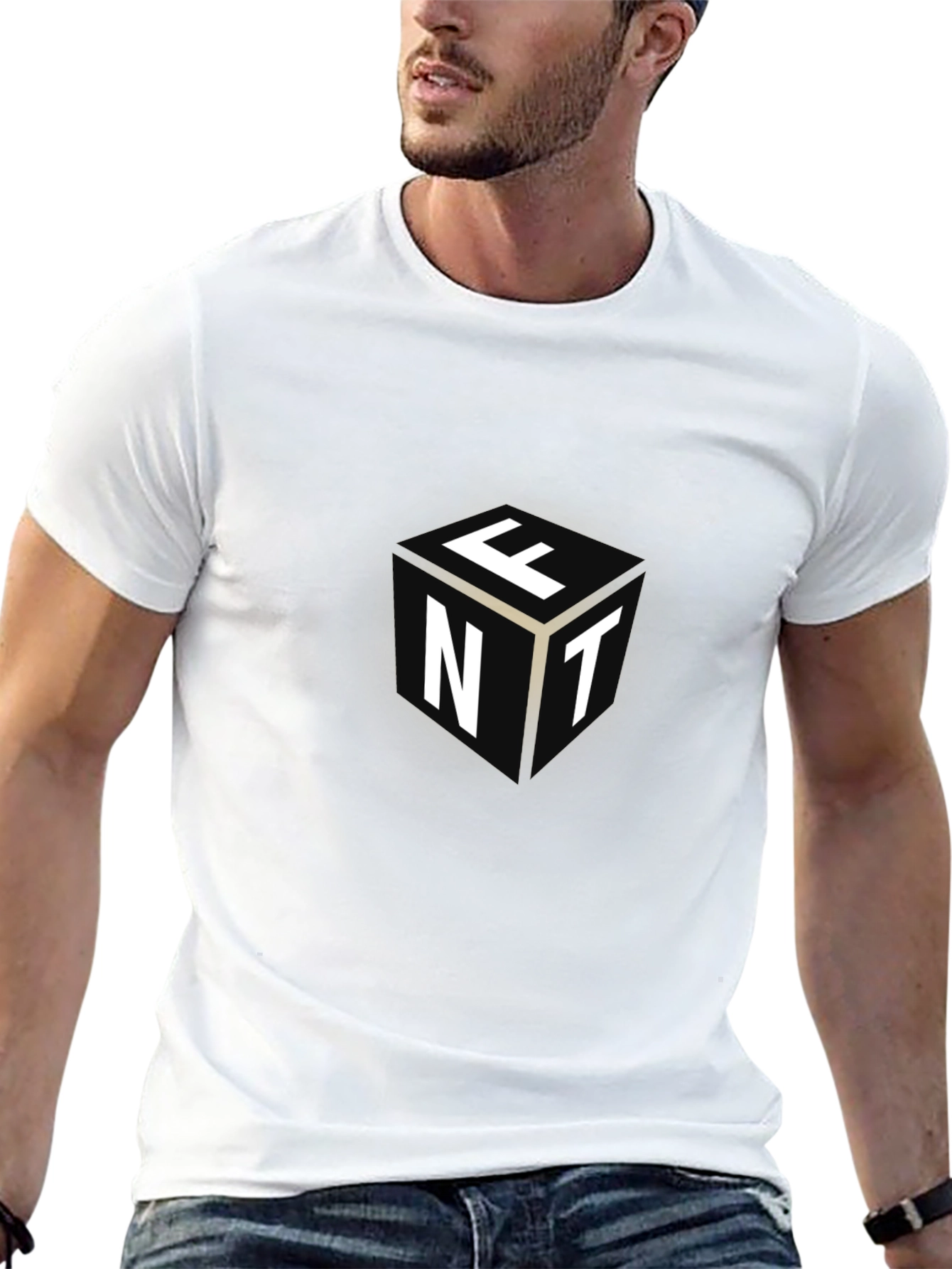 Cube Letter Graphic Black Tee