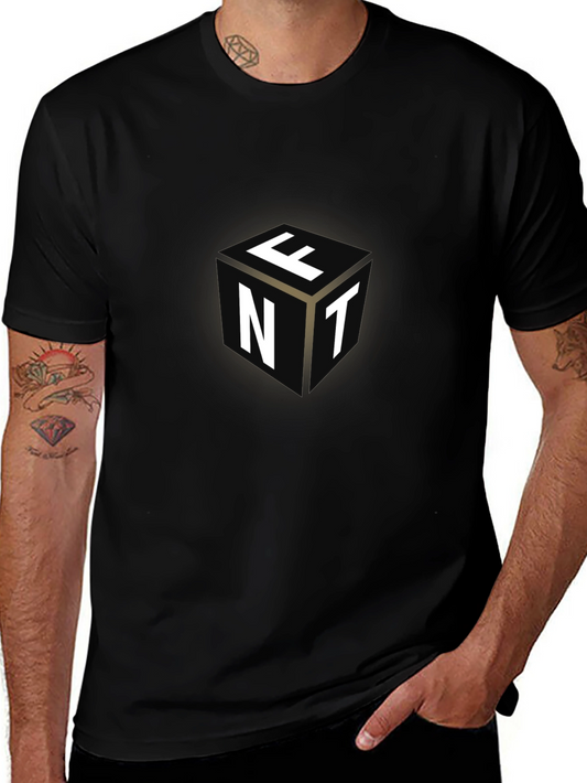 Cube Letter Graphic Black Tee