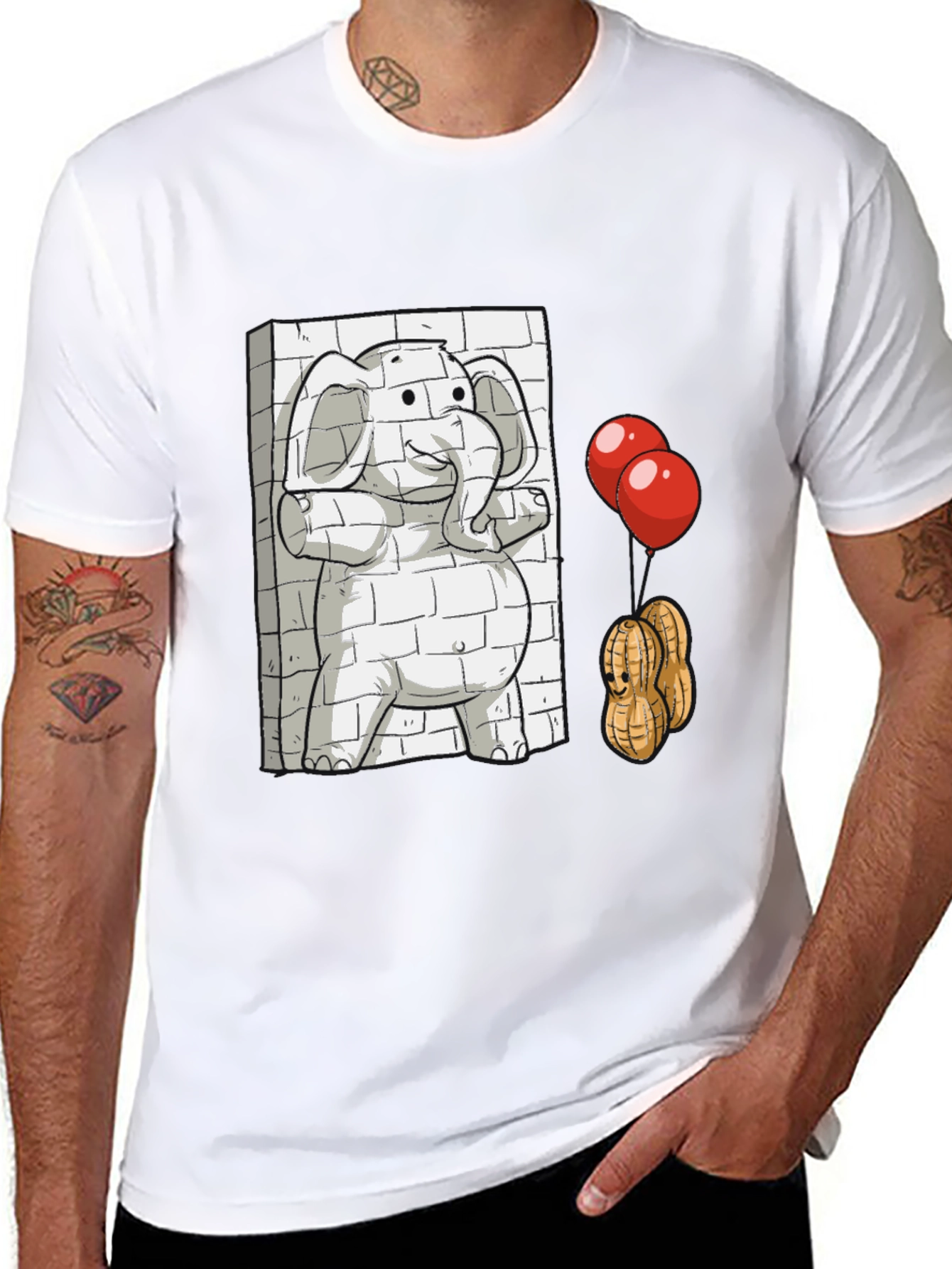 Elephant & Peanuts Graphic T-Shirt
