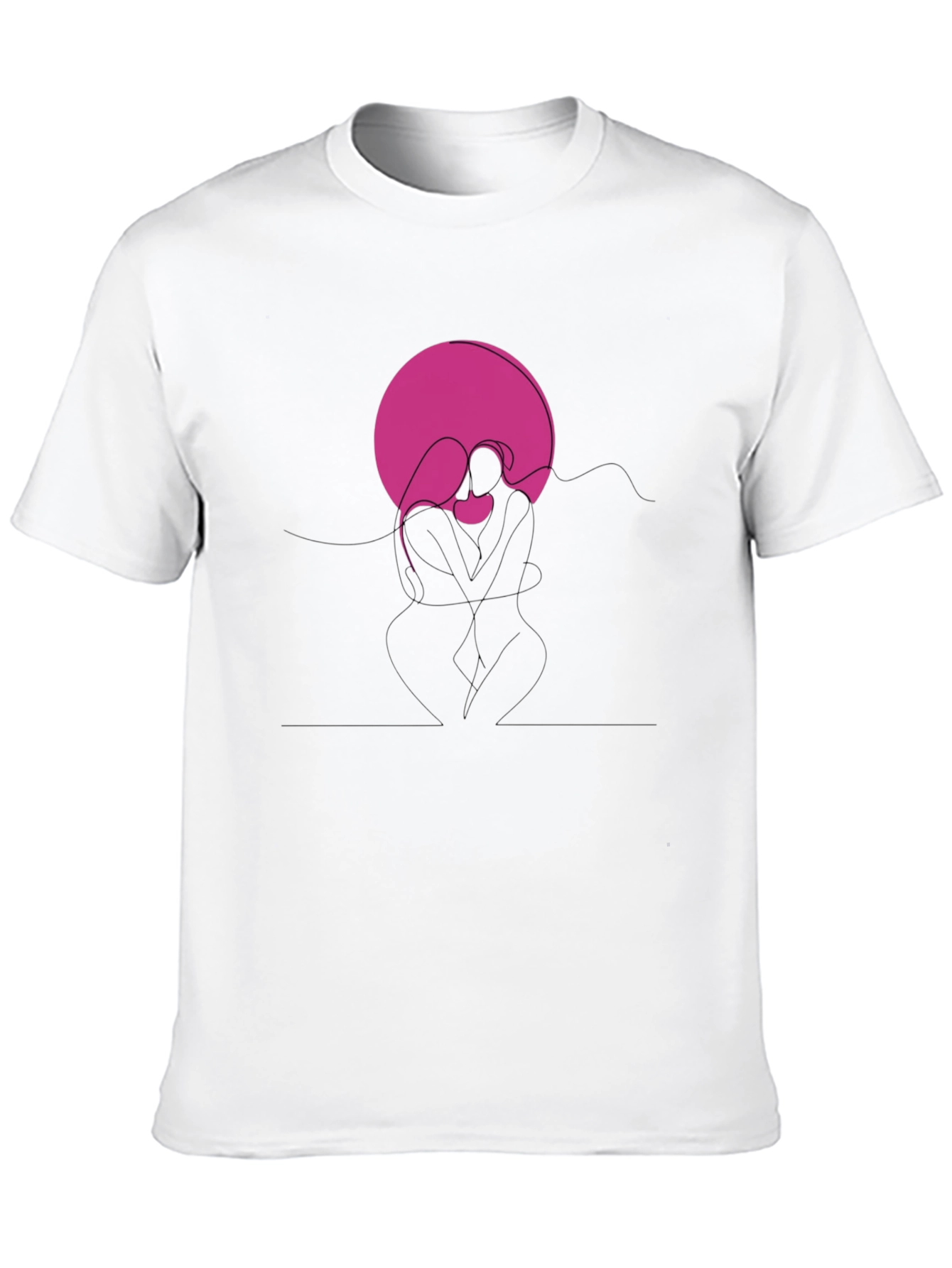 Abstract Couple Graphic Tee - Black