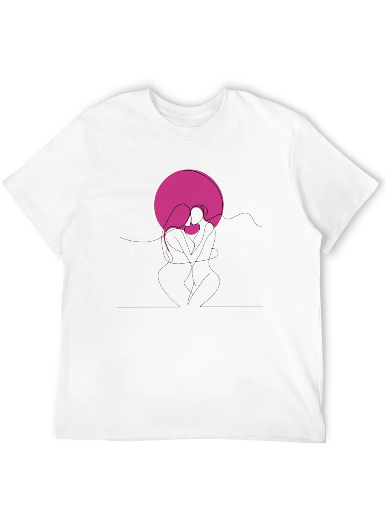 Abstract Couple Graphic Tee - Black