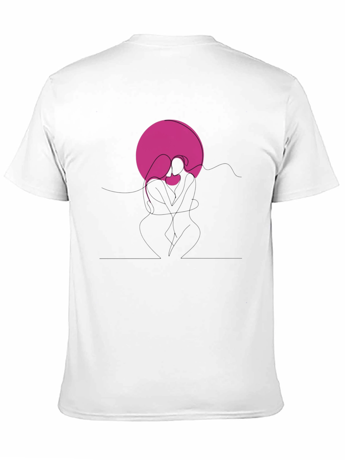 Abstract Couple Graphic Tee - Black