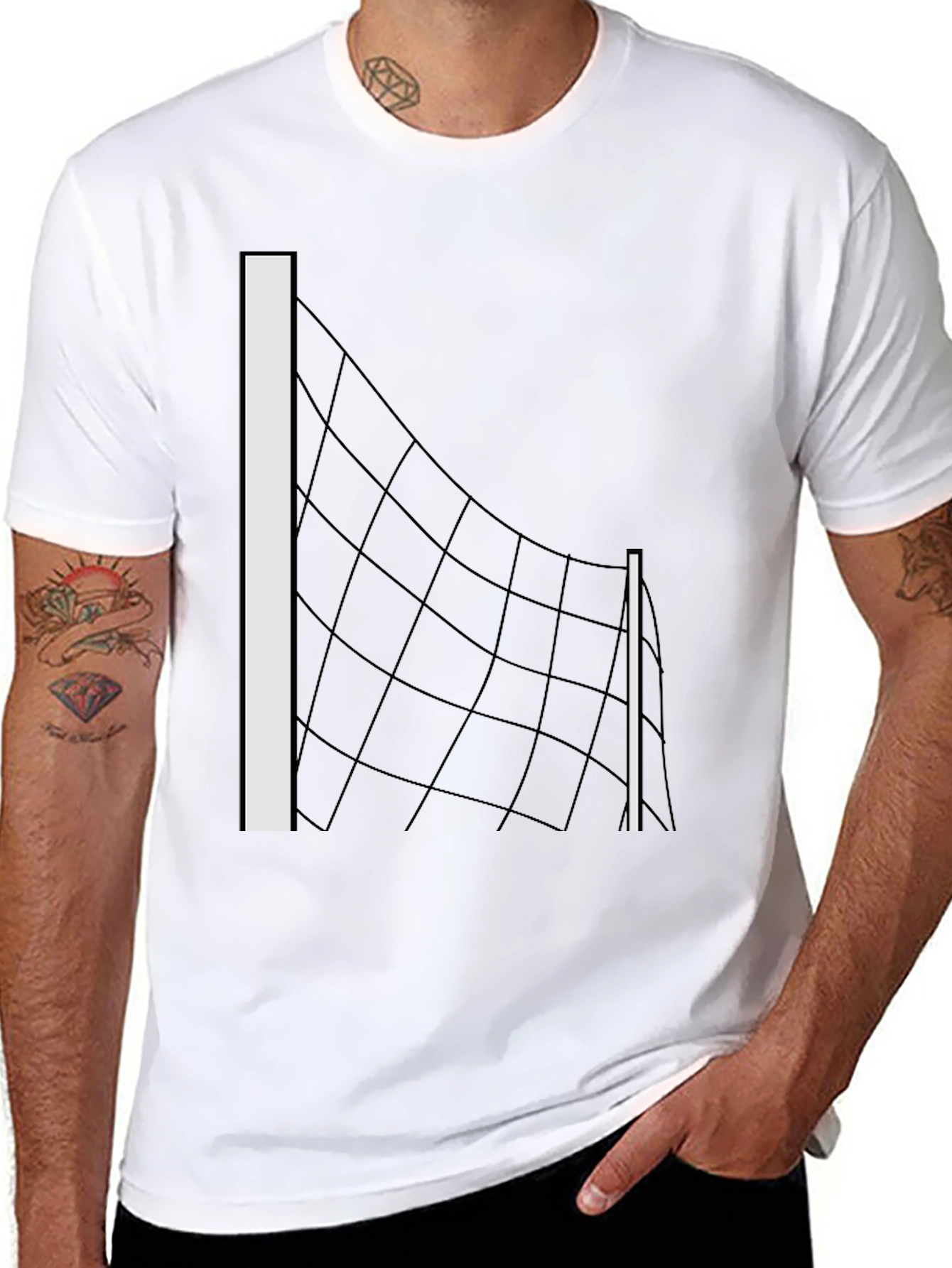 Volleyball Net Graphic Tee - Black T-Shirt