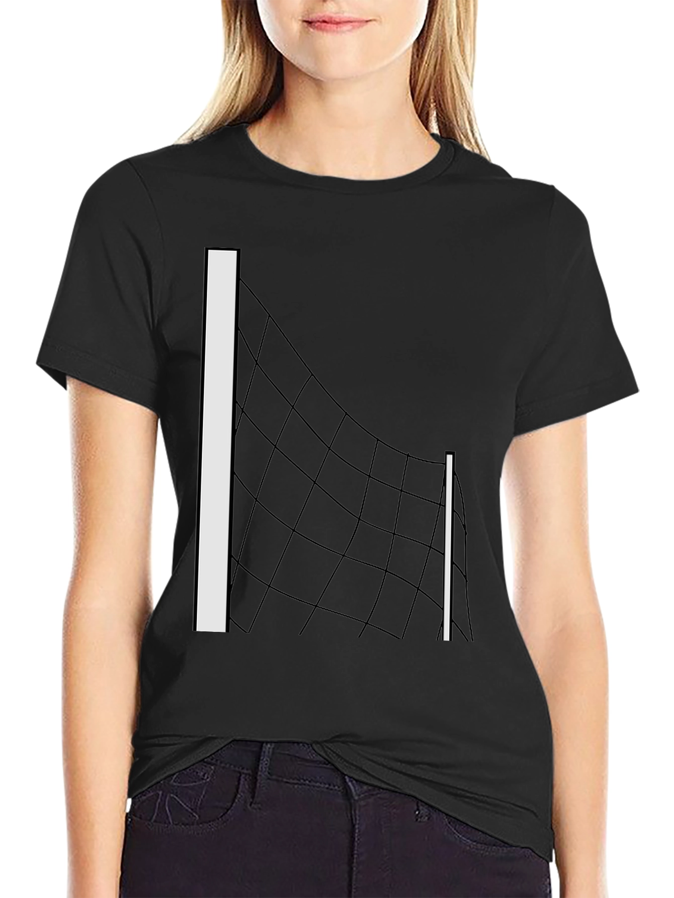 Volleyball Net Graphic Tee - Black T-Shirt