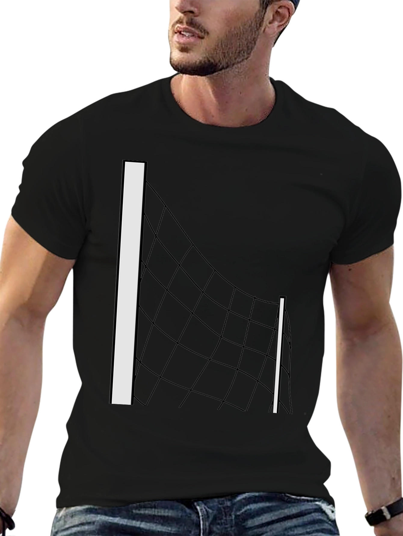 Volleyball Net Graphic Tee - Black T-Shirt