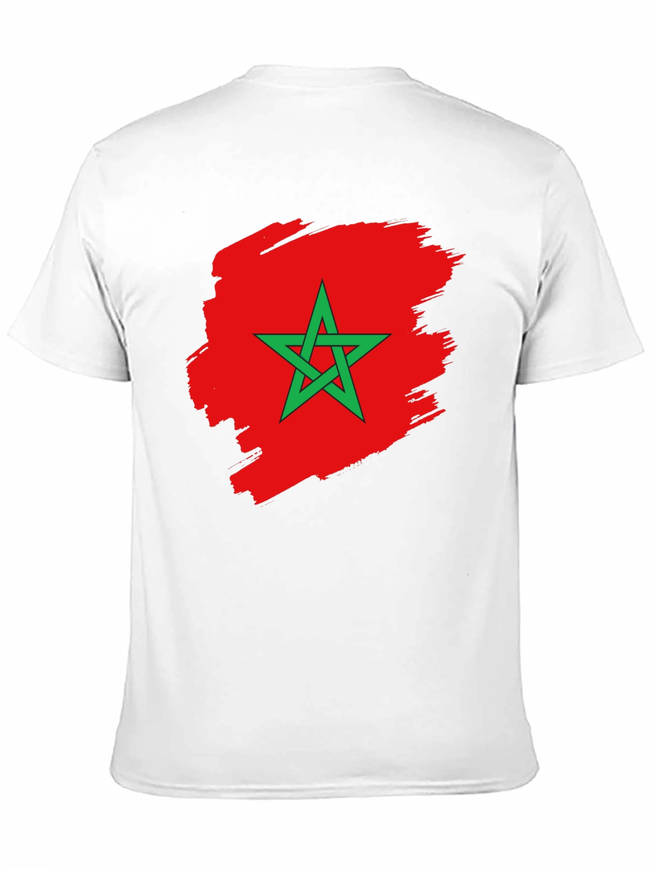 Morocco Flag T-Shirt - Black Cotton Tee