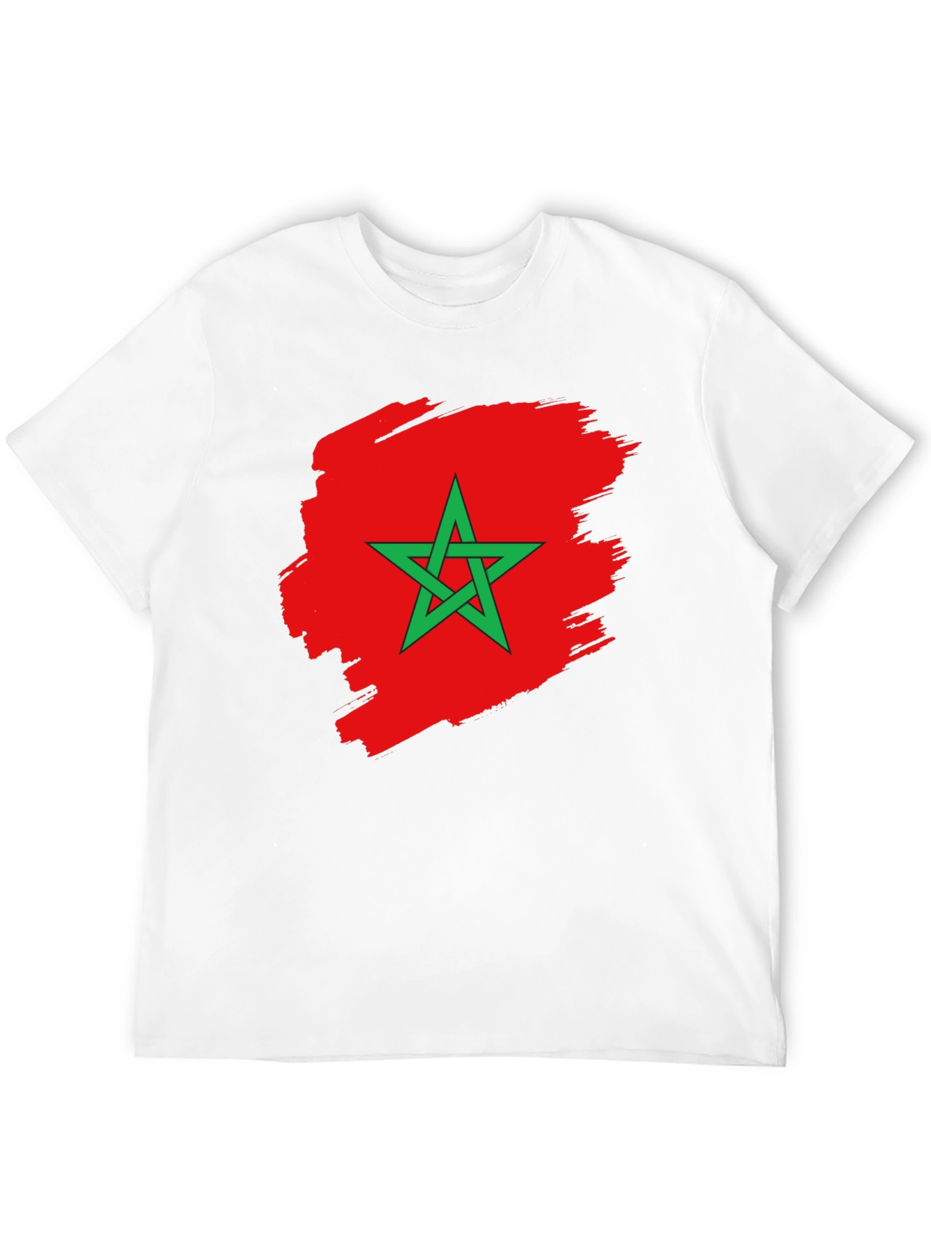 Morocco Flag T-Shirt - Black Cotton Tee