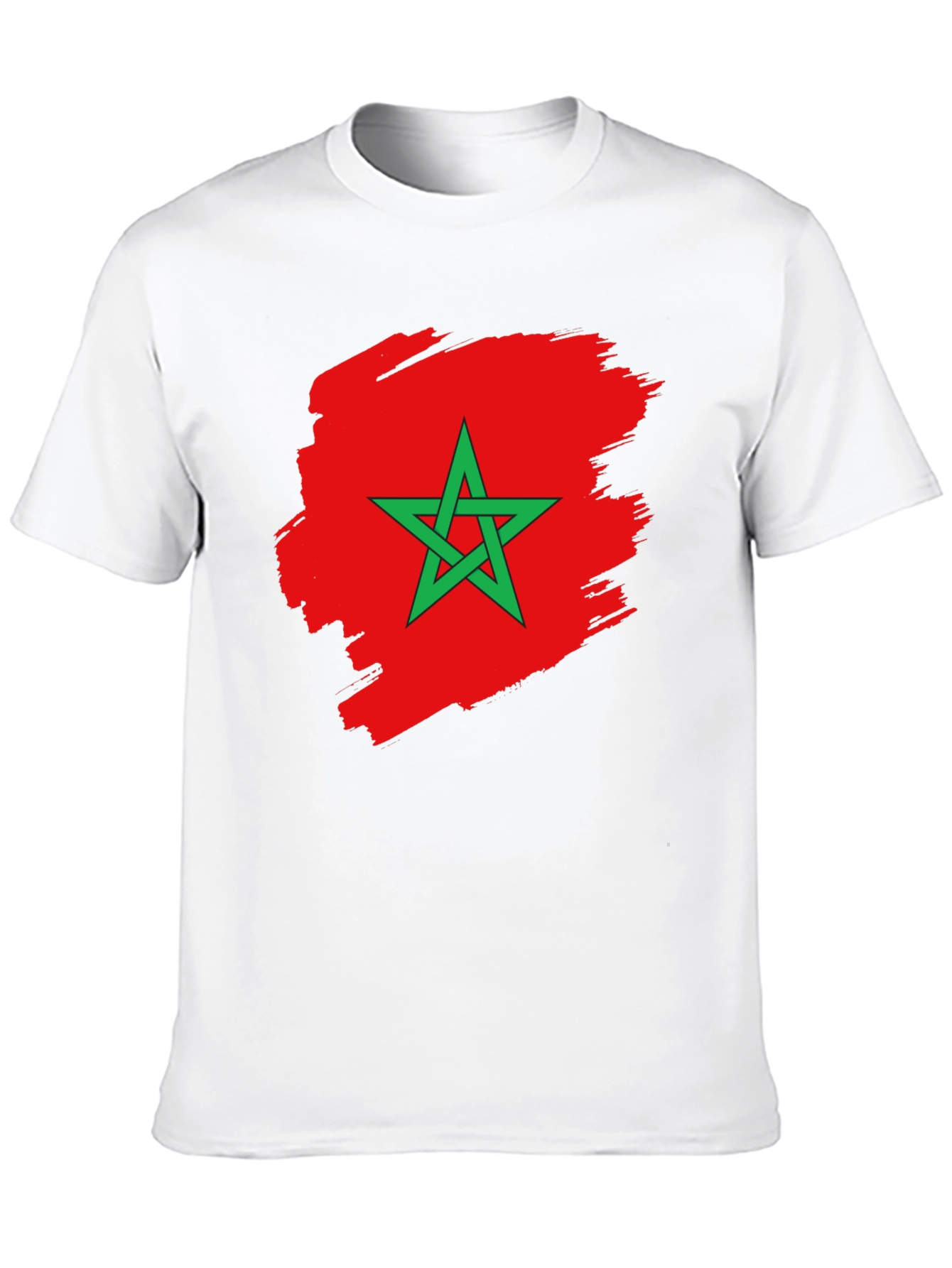 Morocco Flag T-Shirt - Black Cotton Tee