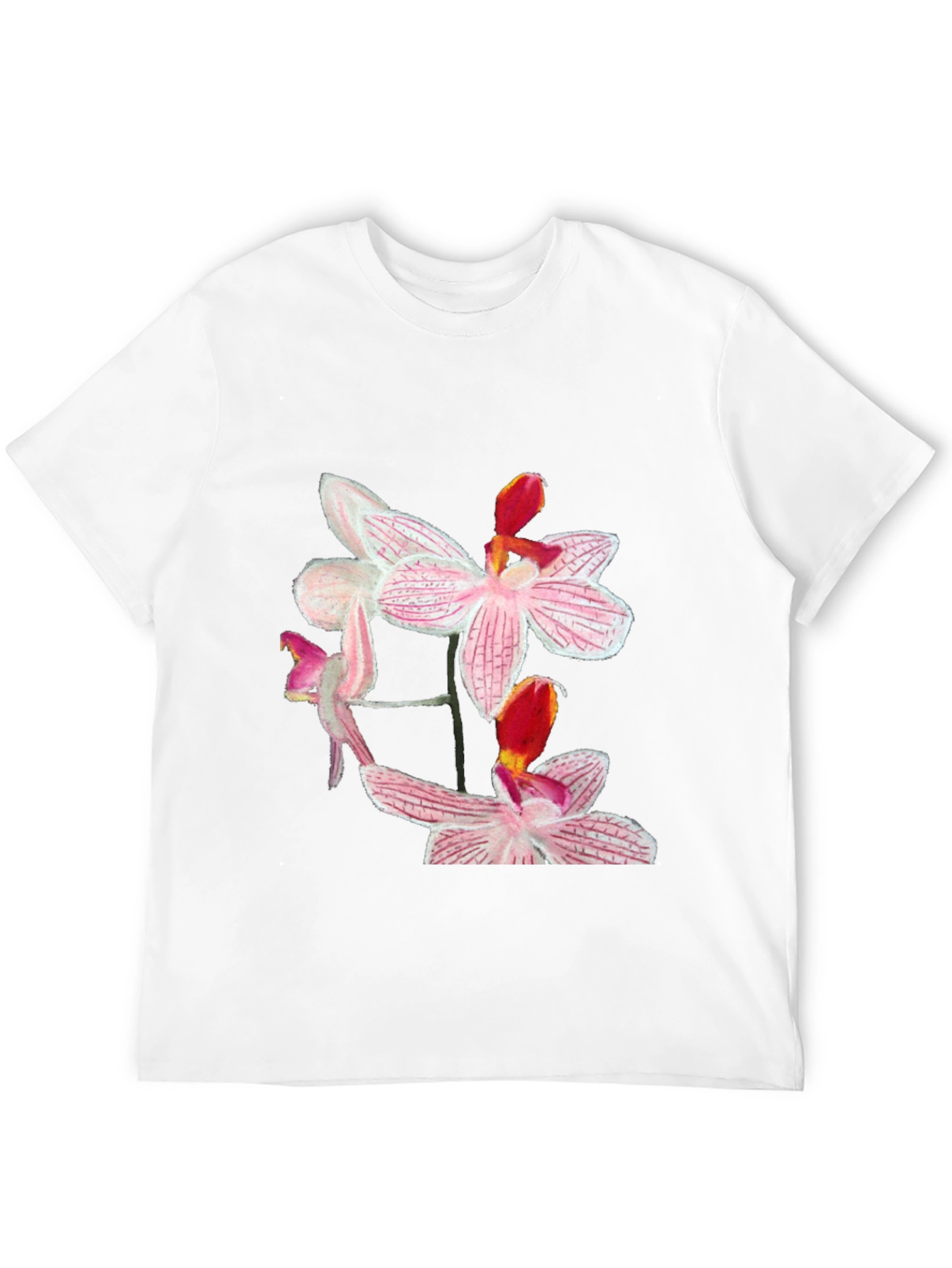 Floral Orchid Graphic Black T-Shirt