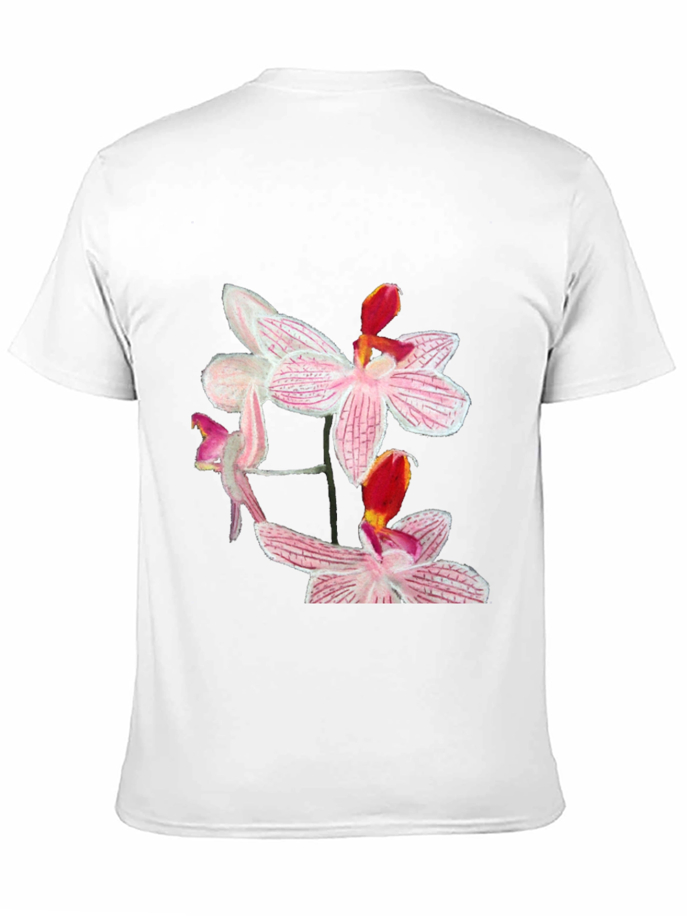 Floral Orchid Graphic Black T-Shirt