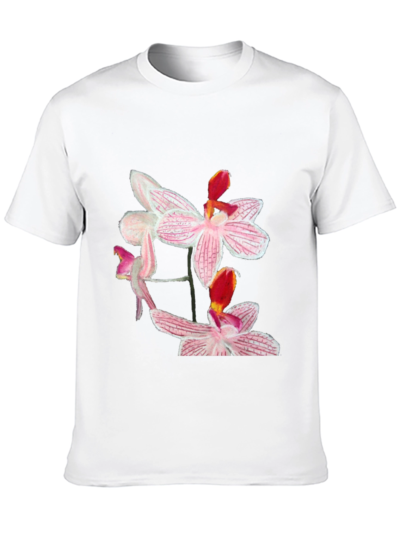 Floral Orchid Graphic Black T-Shirt