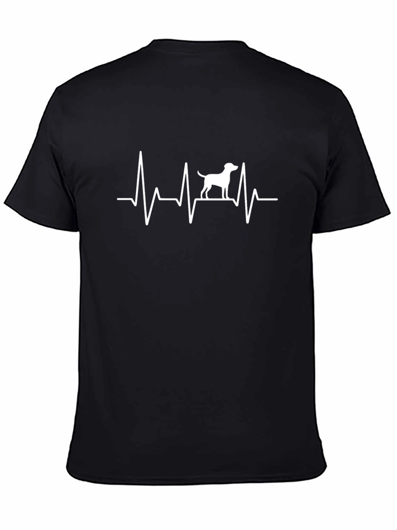 Dog Heartbeat Graphic Tee - Unisex Black Cotton T-Shirt