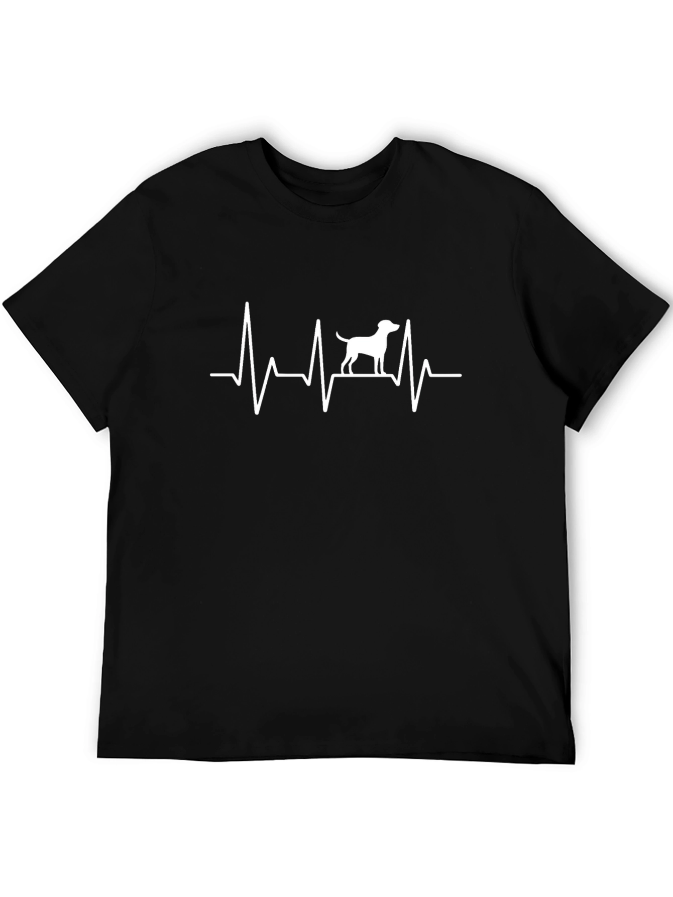 Dog Heartbeat Graphic Tee - Unisex Black Cotton T-Shirt