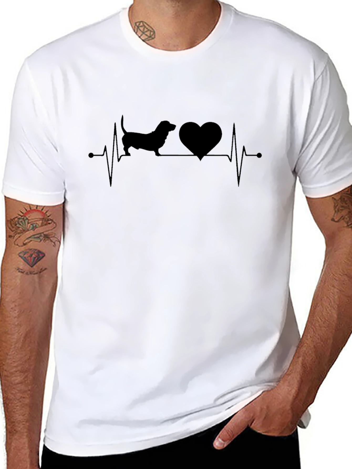 Dachshund Heartbeat T-Shirt - Love My Dog