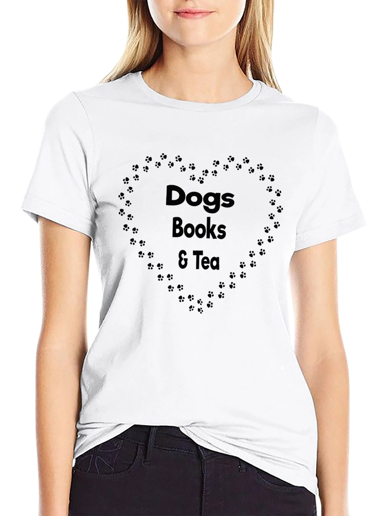 Dogs Books & Tea Graphic T-Shirt