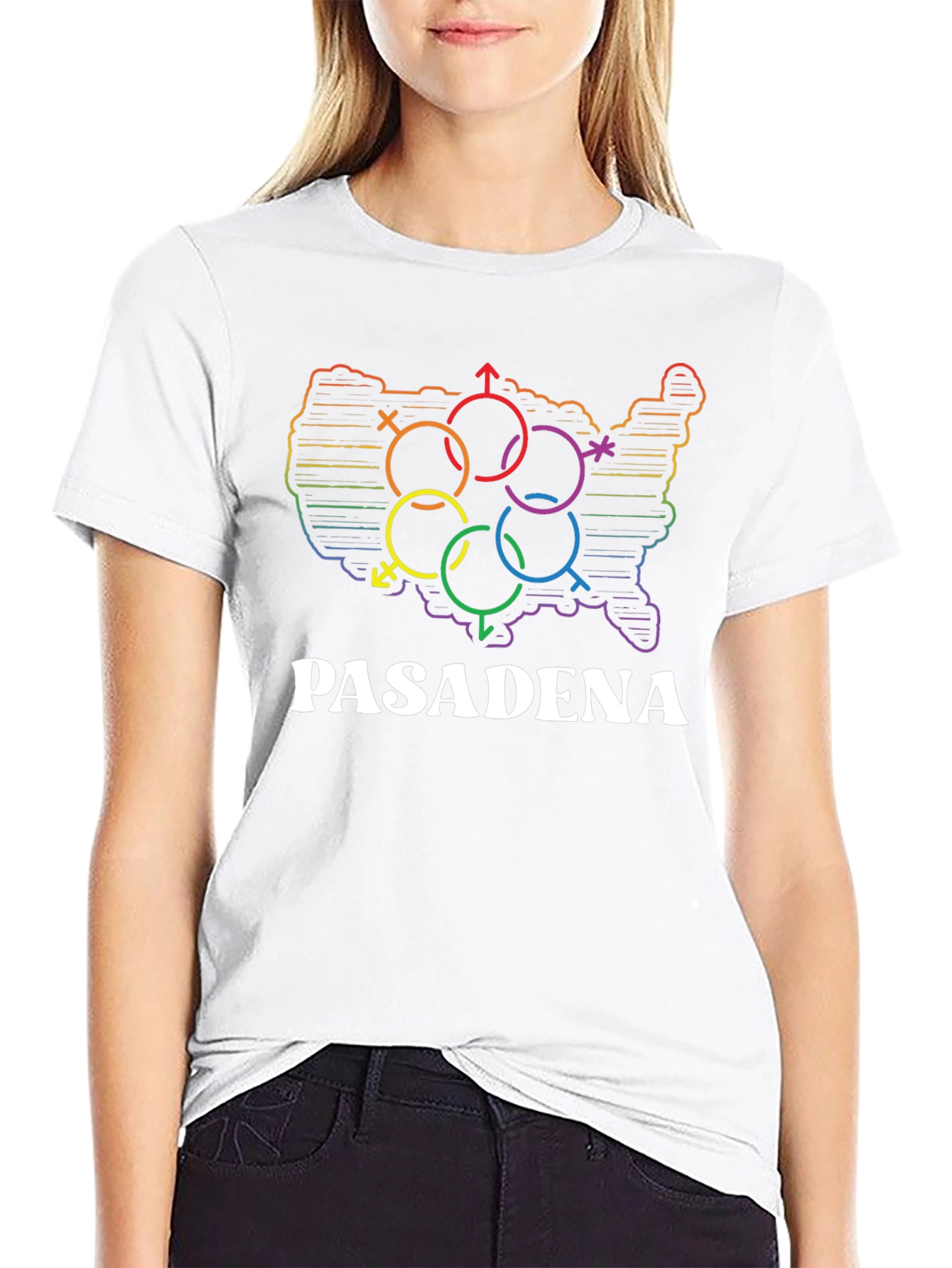 Pasadena Pride USA Map T-Shirt