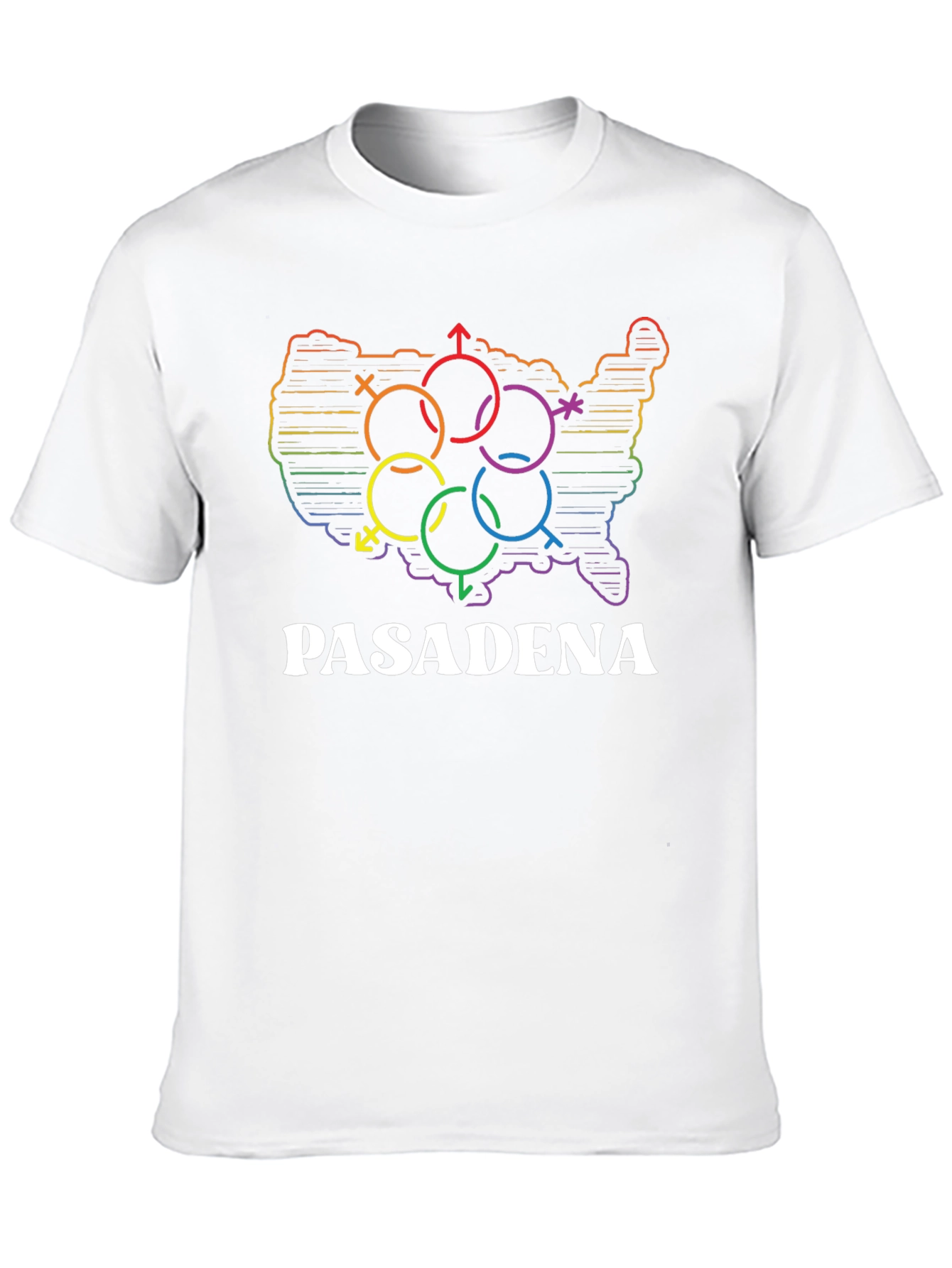Pasadena Pride USA Map T-Shirt