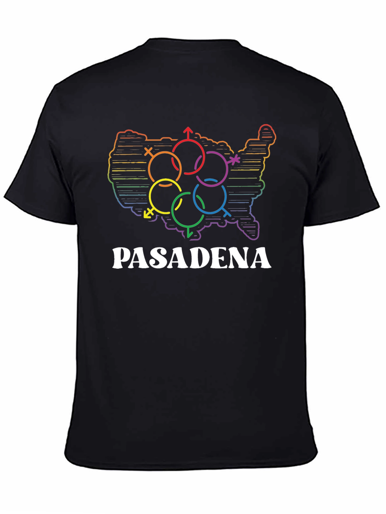 Pasadena Pride USA Map T-Shirt