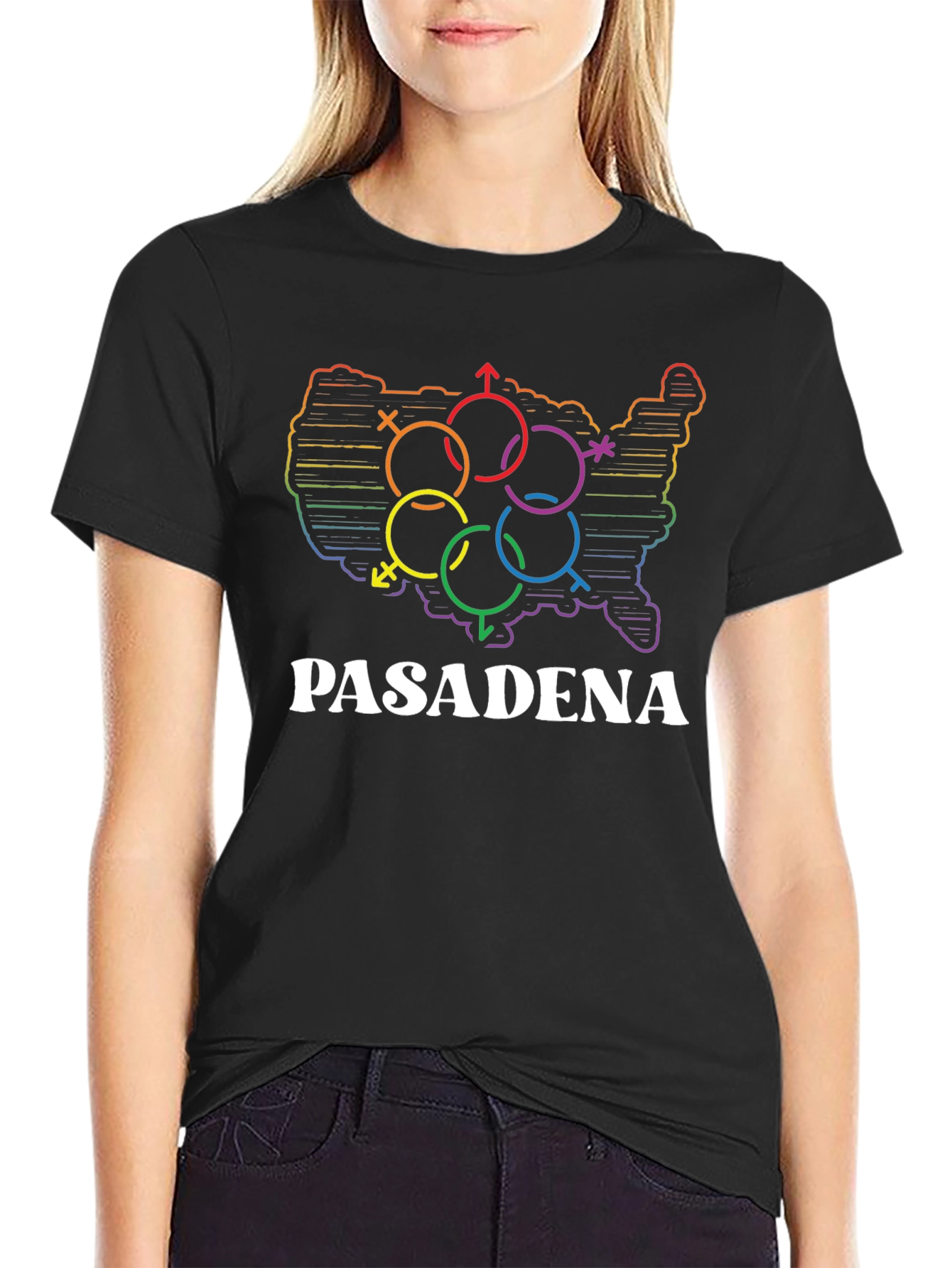 Pasadena Pride USA Map T-Shirt