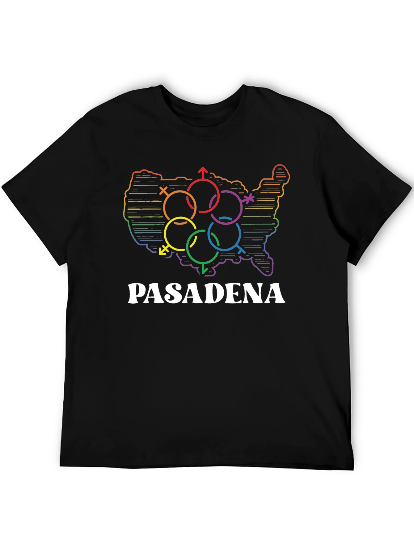 Pasadena Pride USA Map T-Shirt