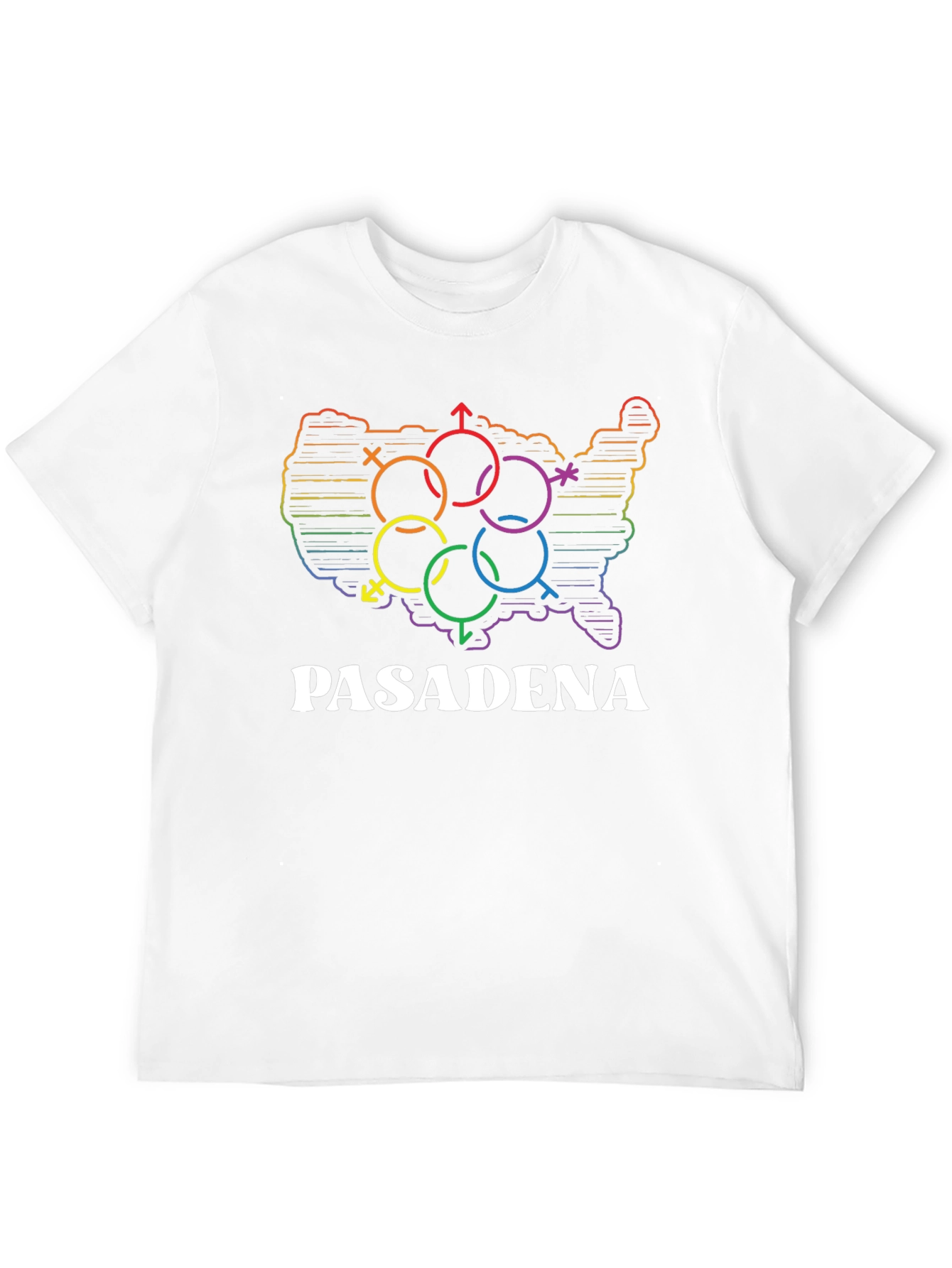 Pasadena Pride USA Map T-Shirt
