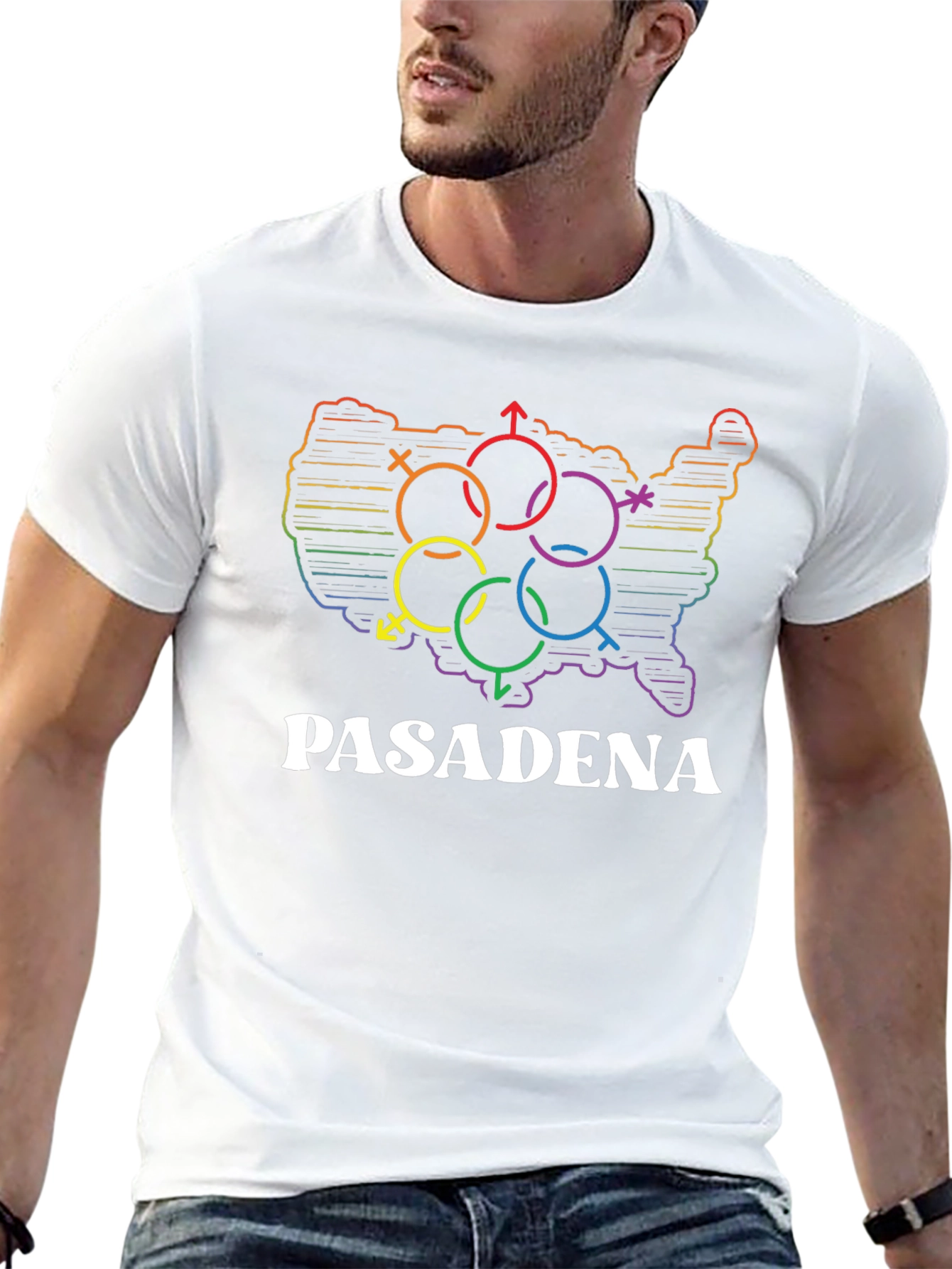 Pasadena Pride USA Map T-Shirt