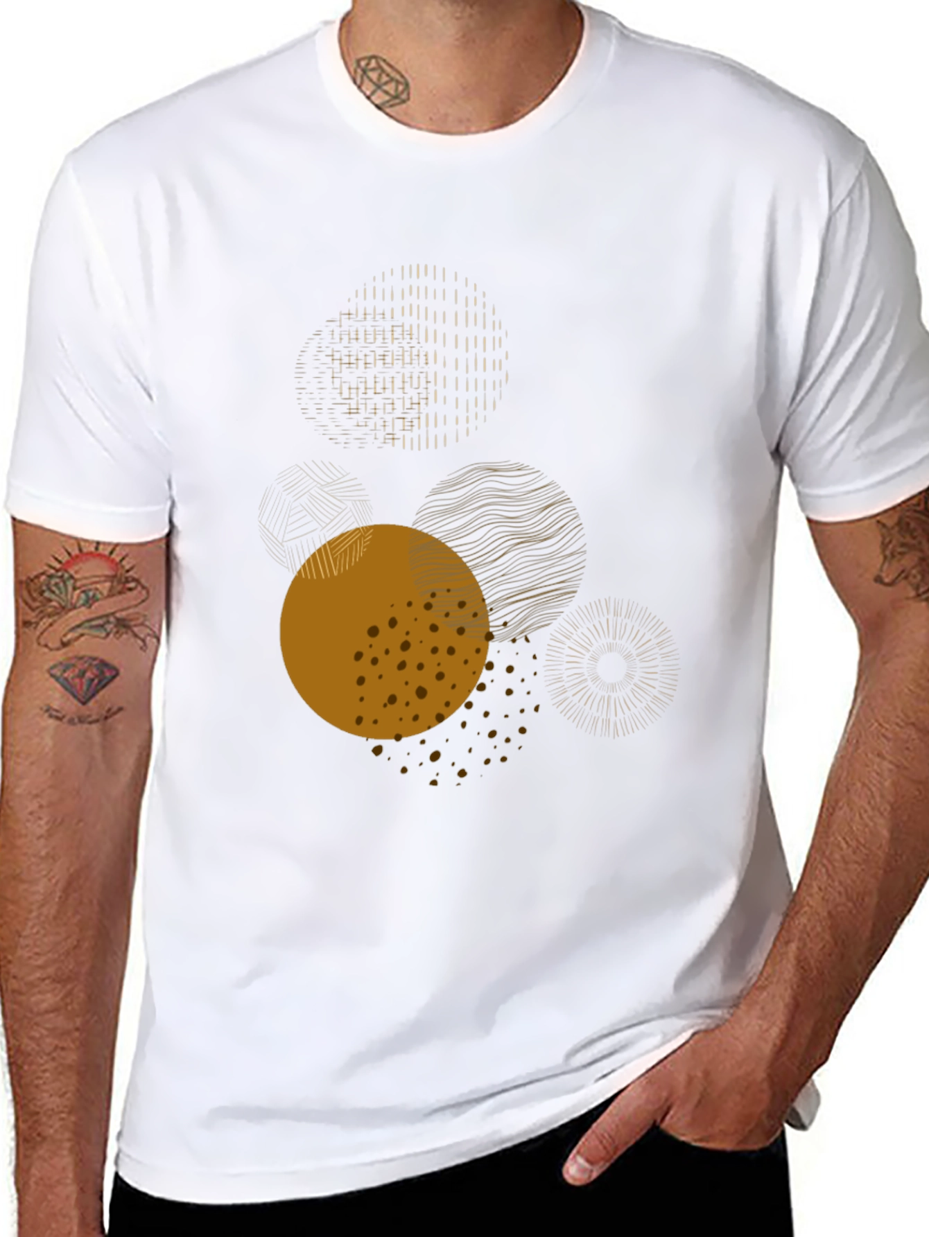 Abstract Circles Graphic Tee - Modern Art Shirt