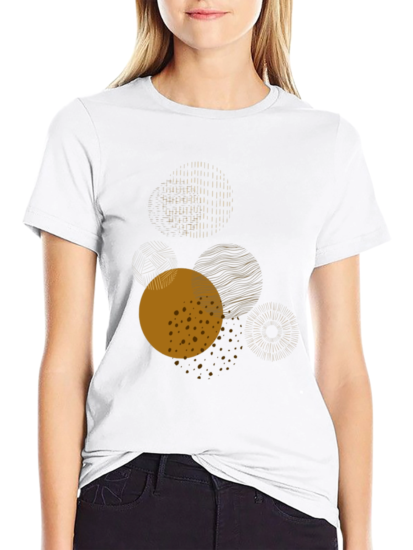 Abstract Circles Graphic Tee - Modern Art Shirt