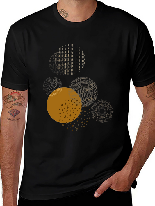Abstract Circles Graphic Tee - Modern Art Shirt