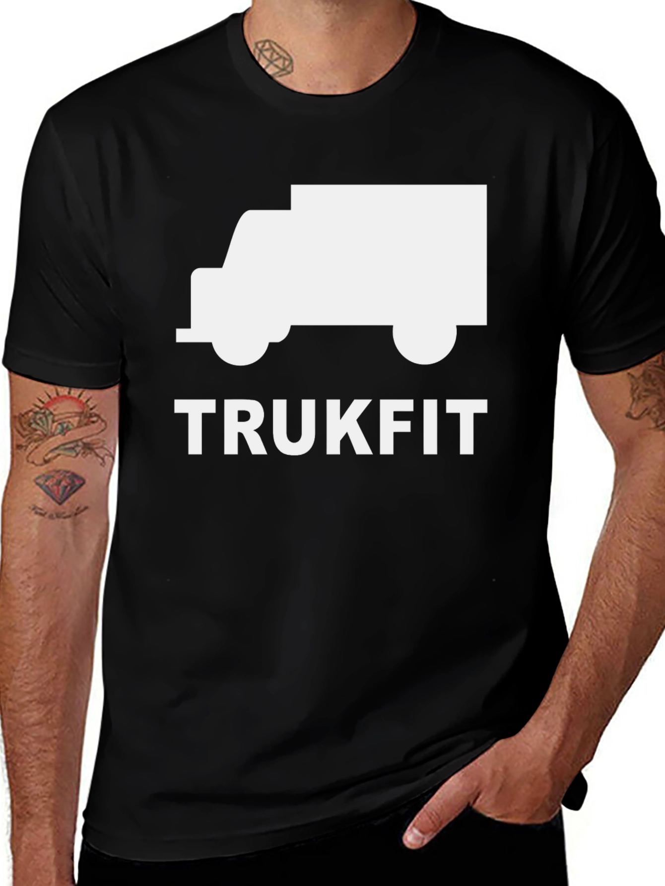 Trukfit Black Graphic Tee - Cool Truck Design