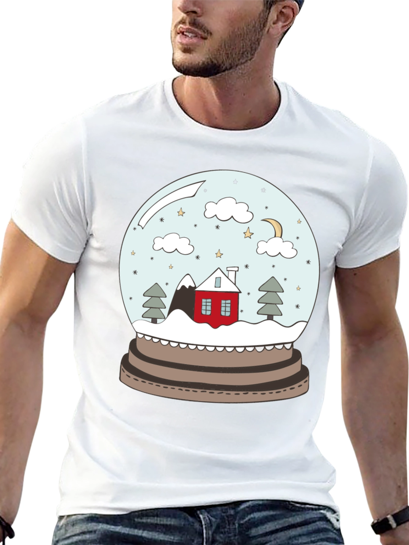 Snow Globe Graphic Tee - Festive Winter Design