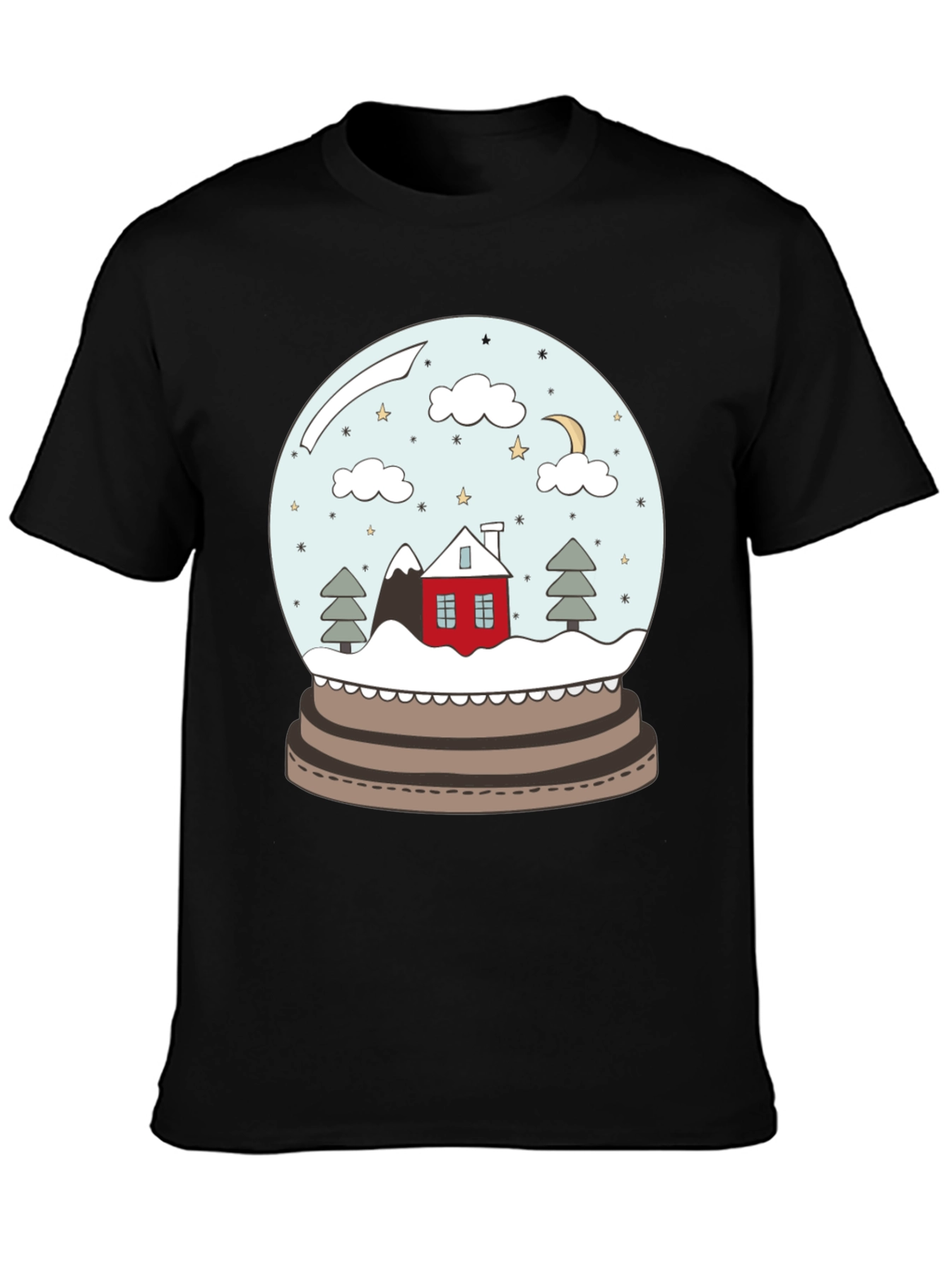 Snow Globe Graphic Tee - Festive Winter Design