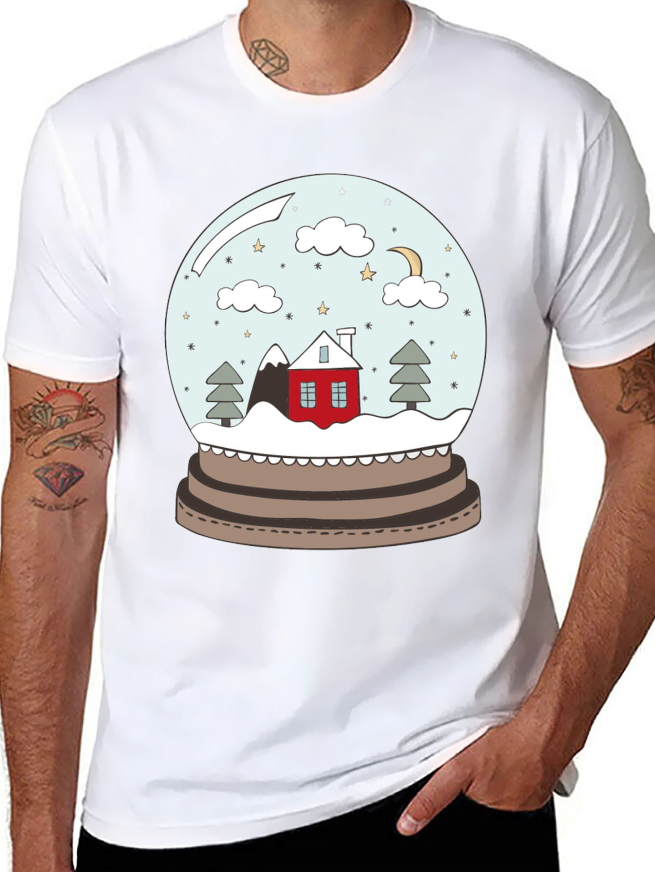 Snow Globe Graphic Tee - Festive Winter Design