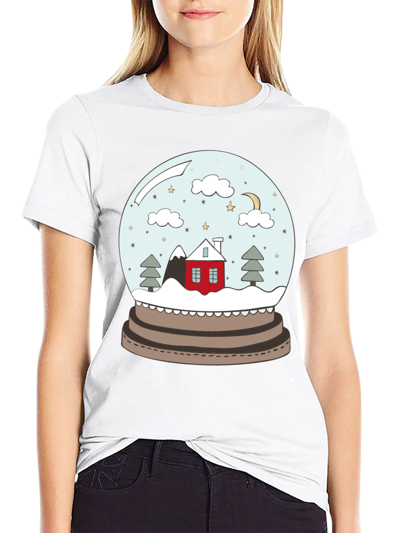 Snow Globe Graphic Tee - Festive Winter Design