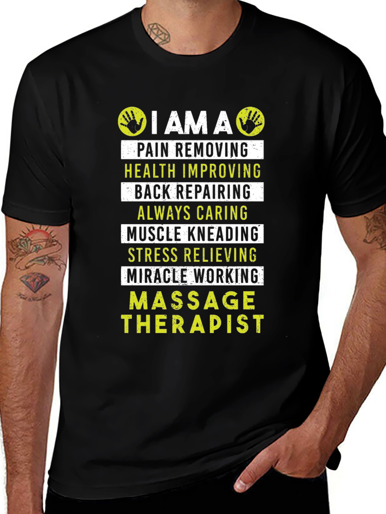 Massage Therapist T-Shirt - Pain Removing Health Improving Design