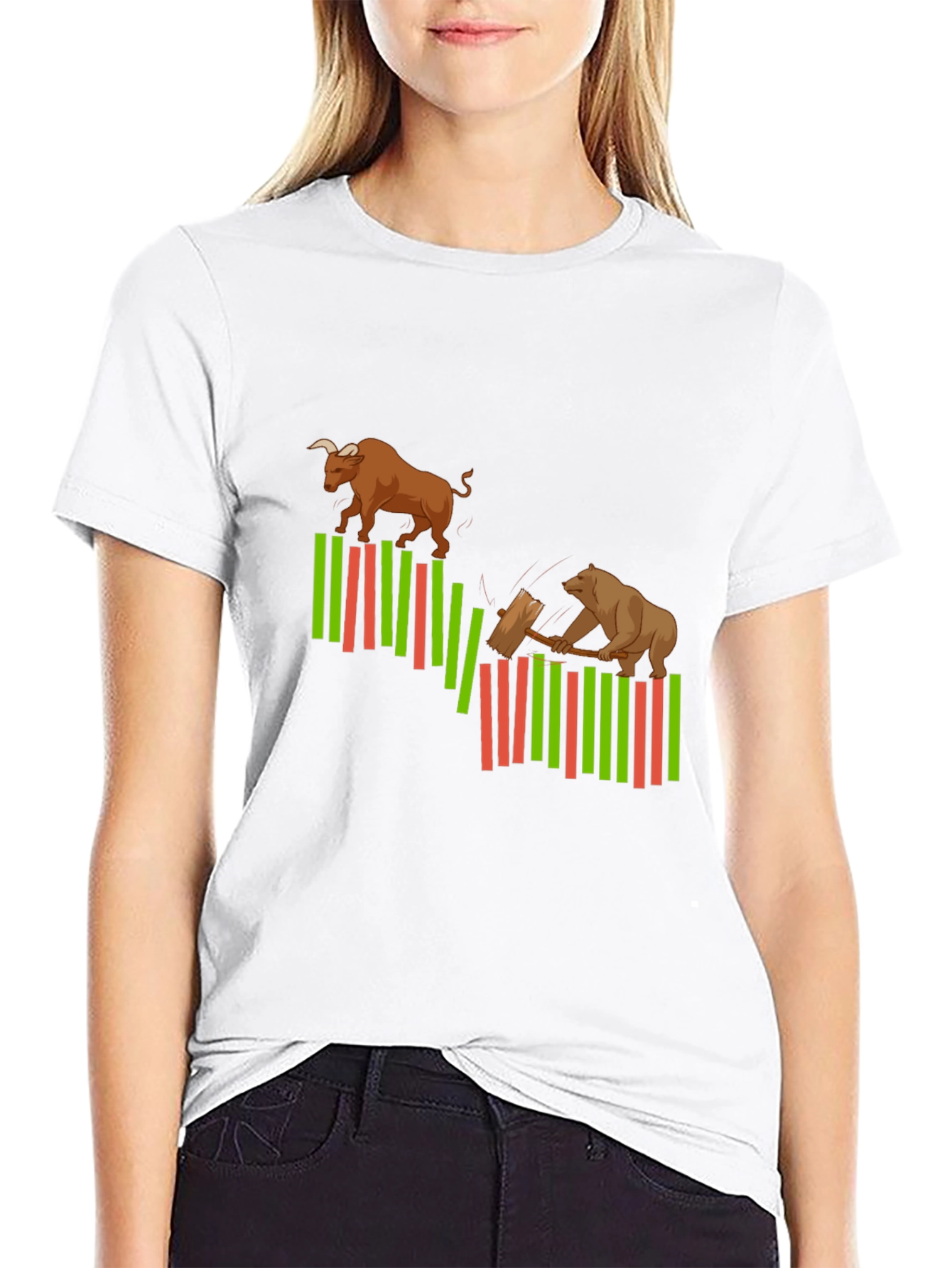 Bull and Bear Market Graphic T-Shirt