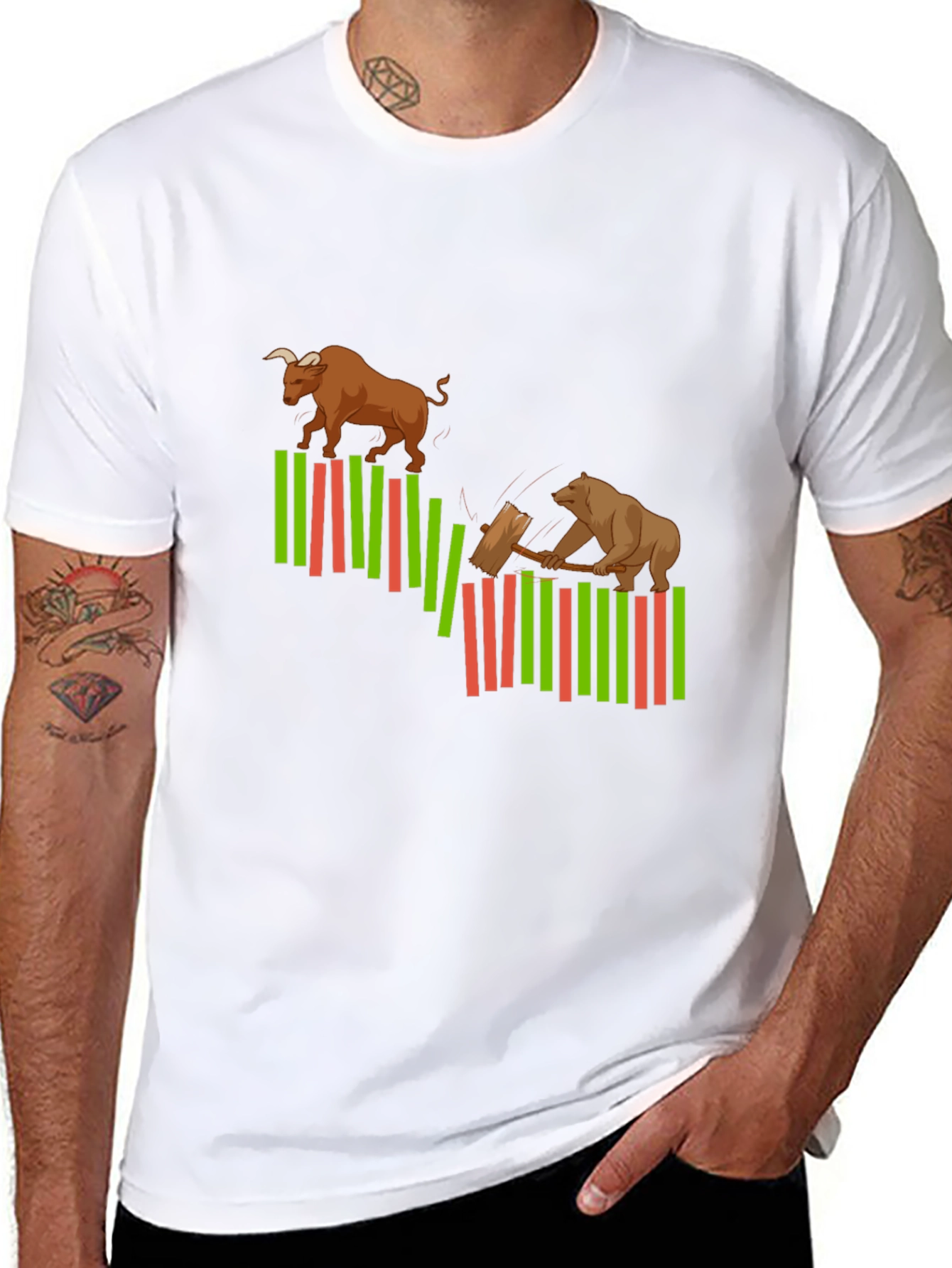 Bull and Bear Market Graphic T-Shirt